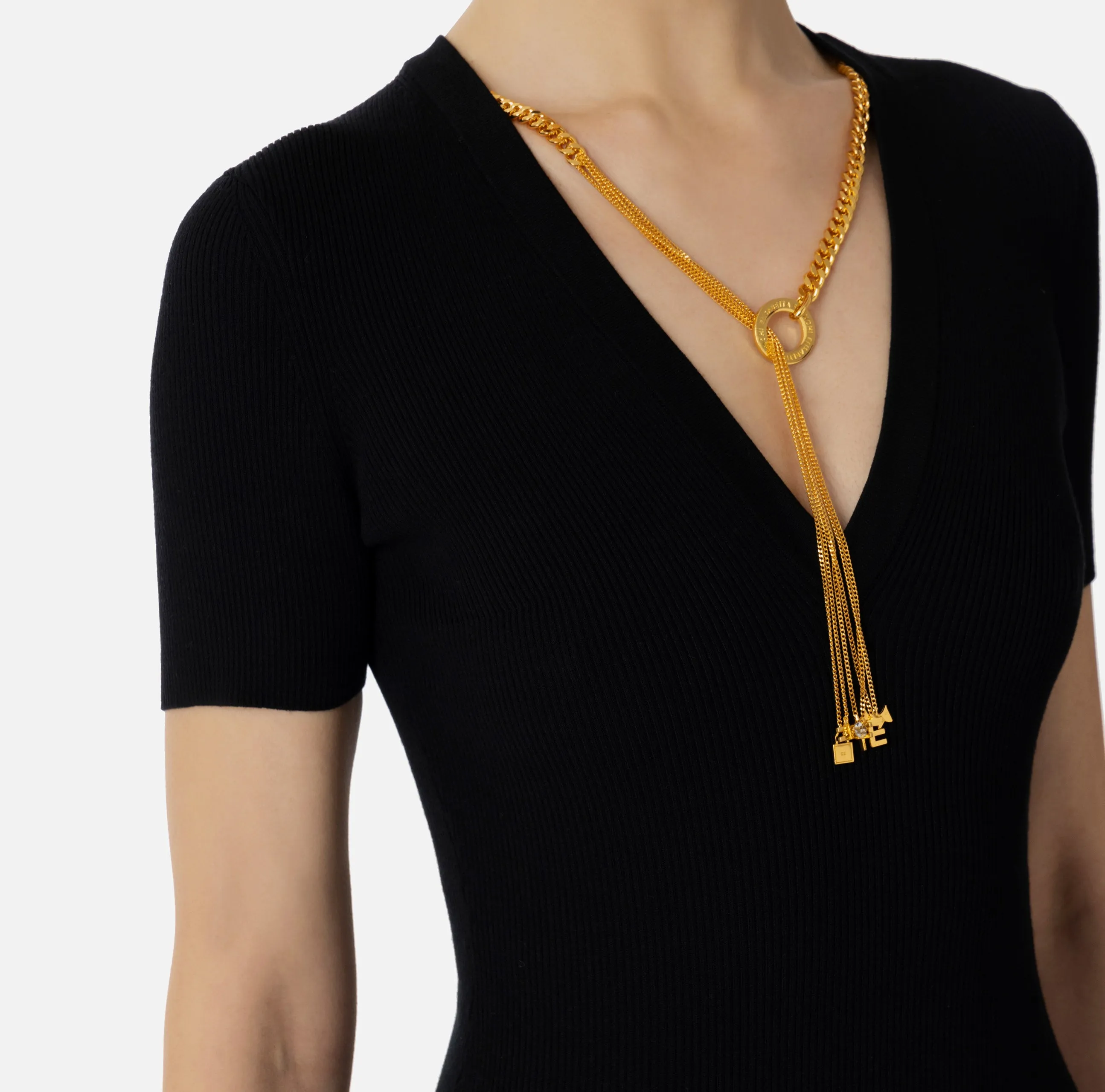 Elisabetta Franchi abito midi in viscosa a costine