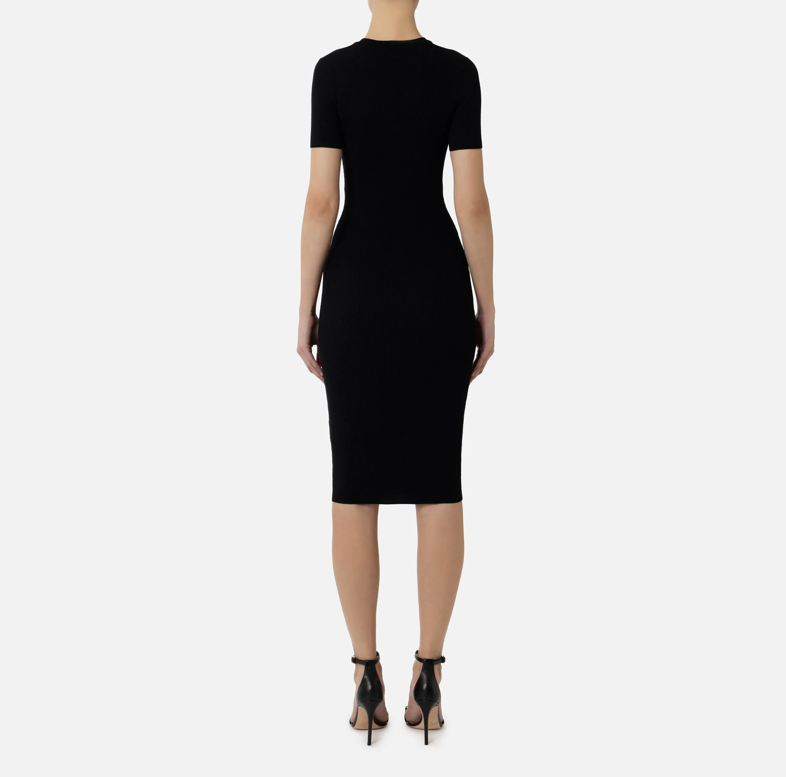 Elisabetta Franchi abito midi in viscosa a costine