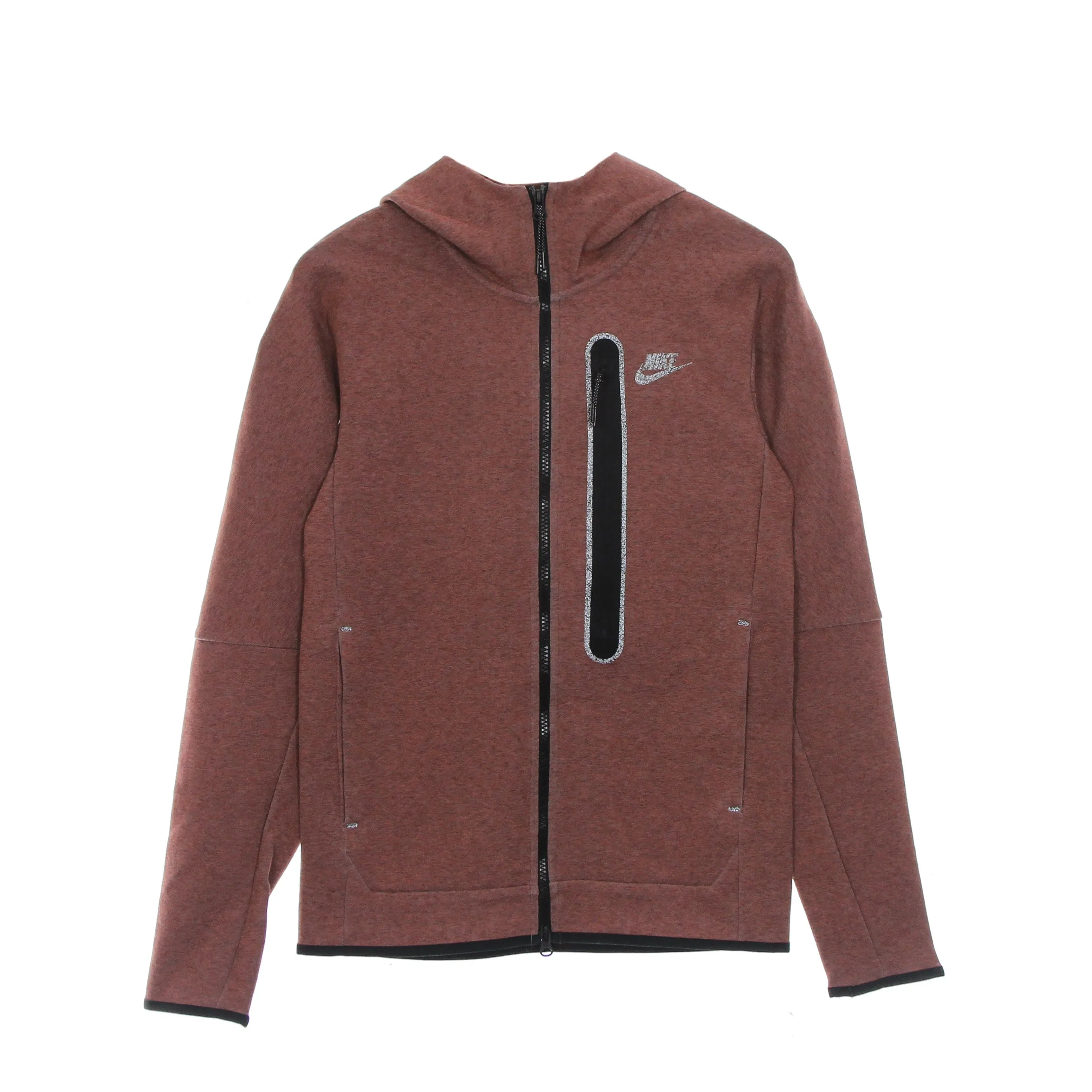 Felpa Leggera Cappuccio Zip Uomo Tech Fleece Full Zip Hoodie Revival Redstone/htr