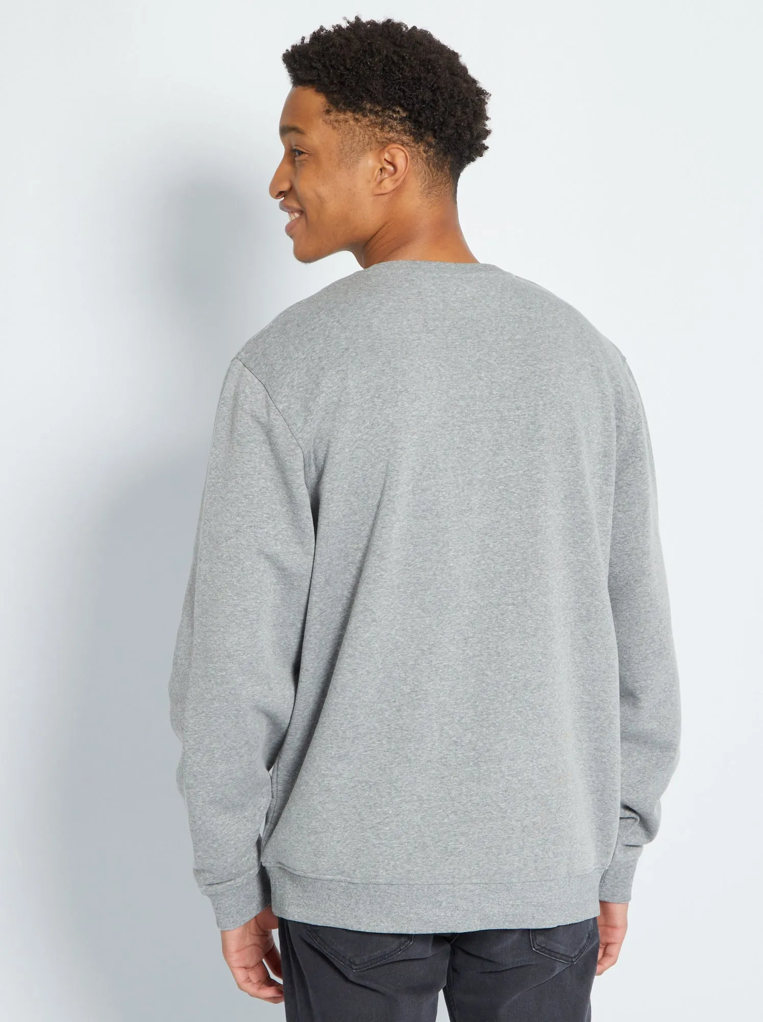 Felpa tinta unita scollo tondo +190 cm - GRIGIO