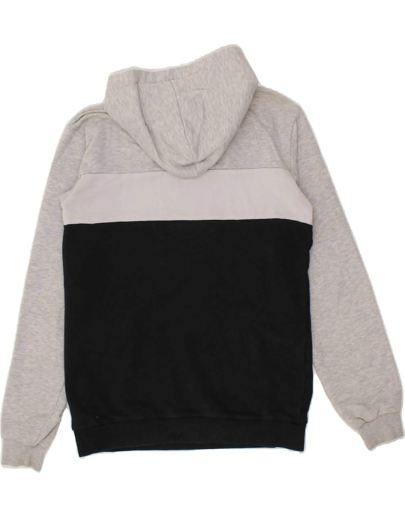 FILA Boys Hoodie Jumper 15-16 Years Grey Colourblock Cotton