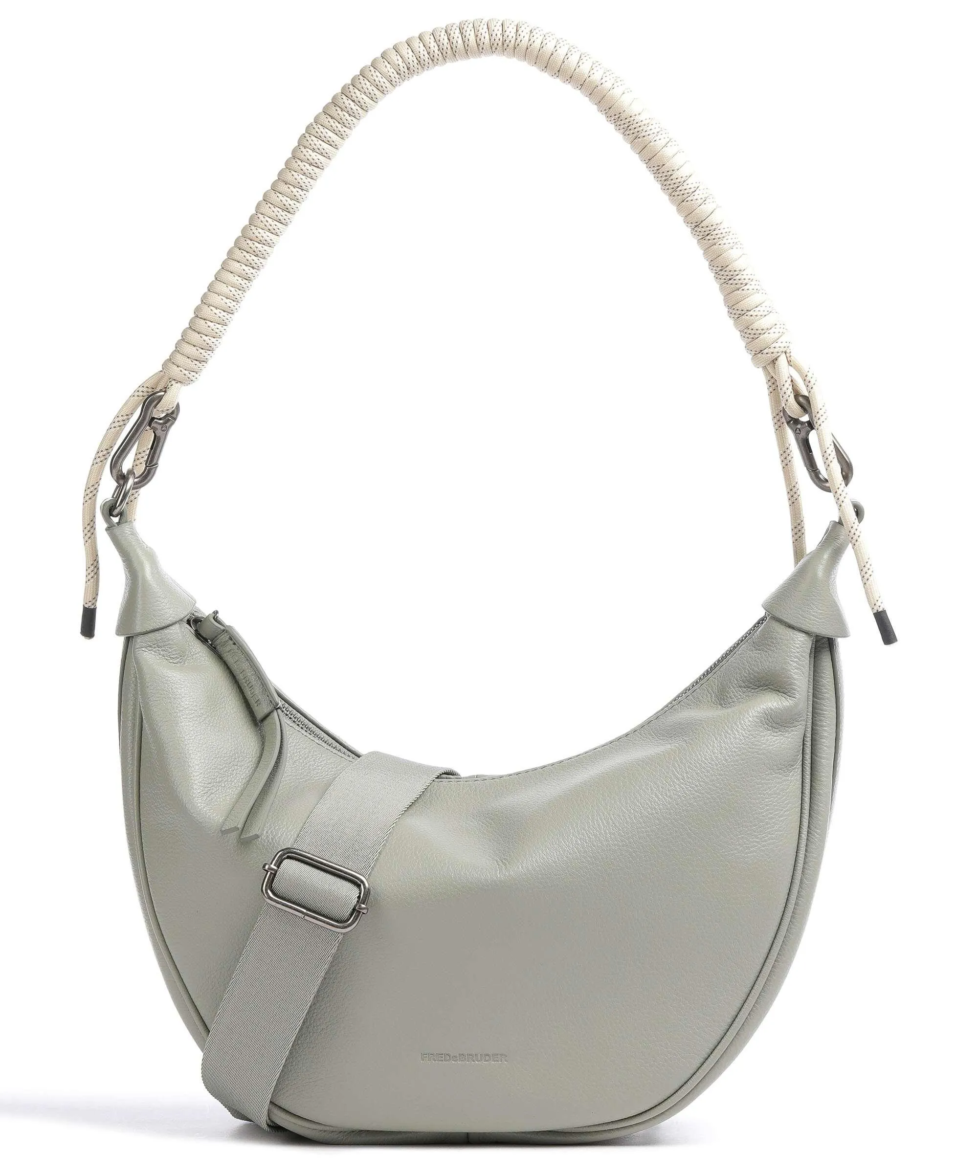  FredsBruder Nea Borsa hobo pelle granulata grigio-verde  