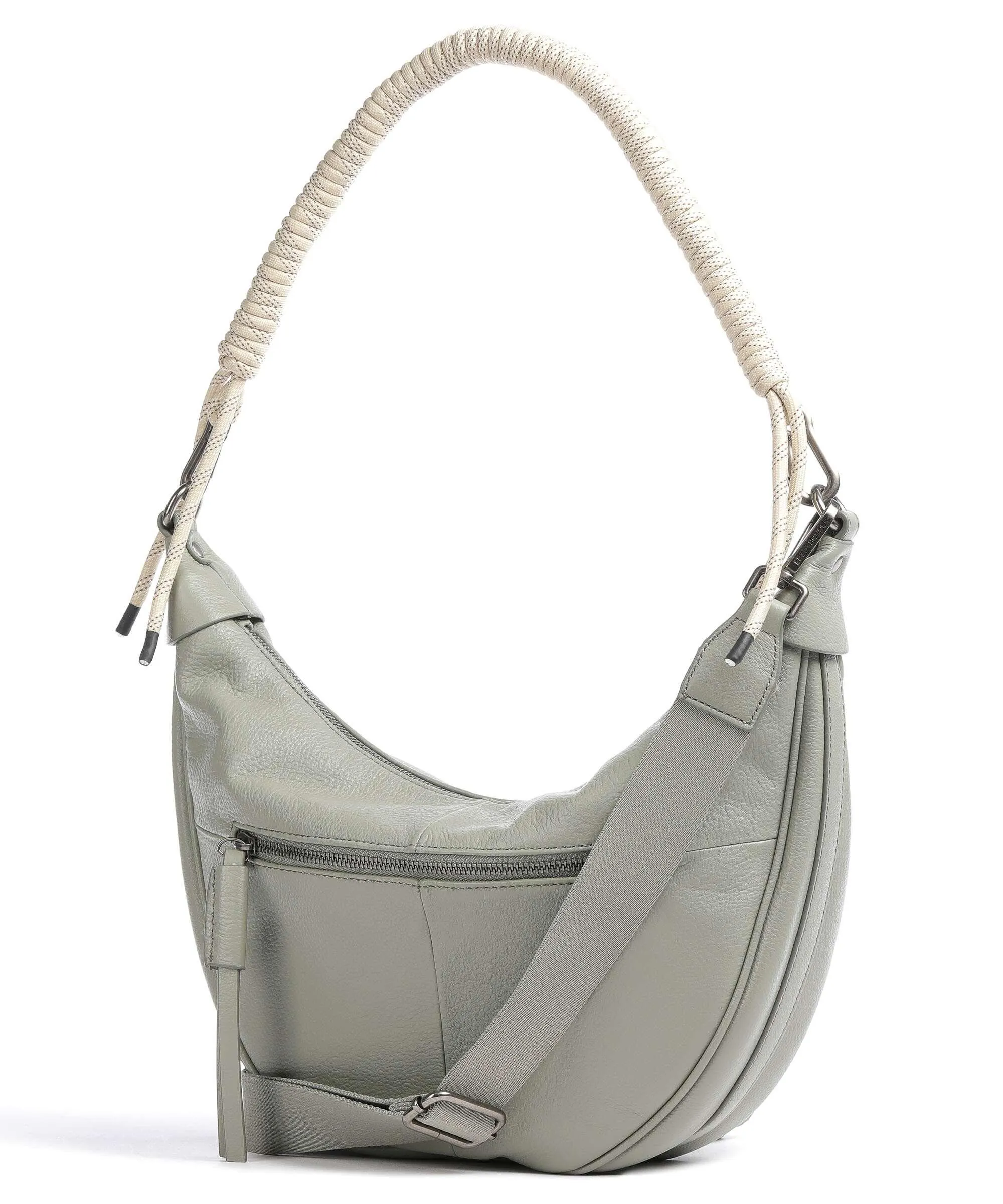  FredsBruder Nea Borsa hobo pelle granulata grigio-verde  
