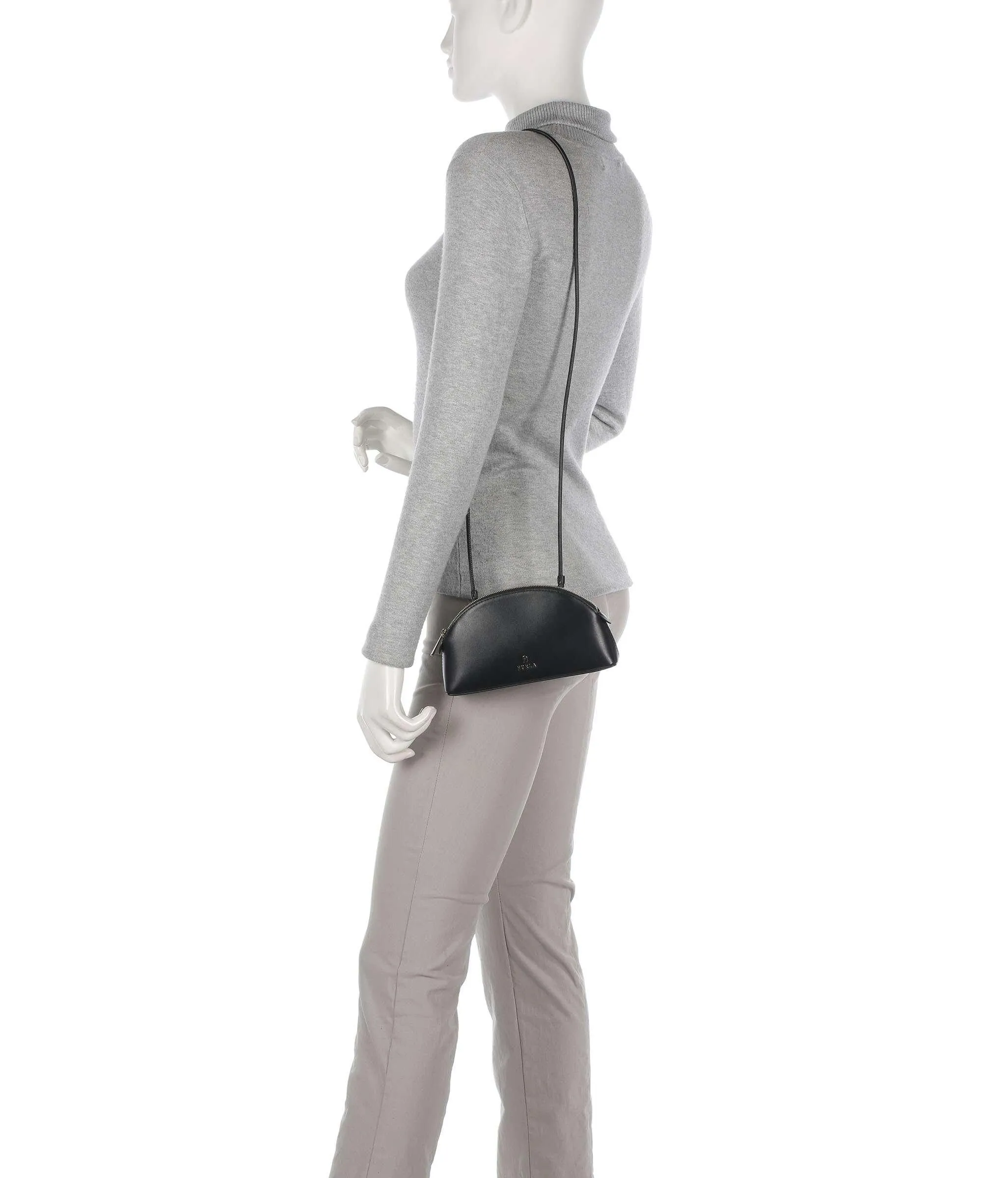 Furla Camelia Mini Borsa a tracolla pelle a grana fine nero  