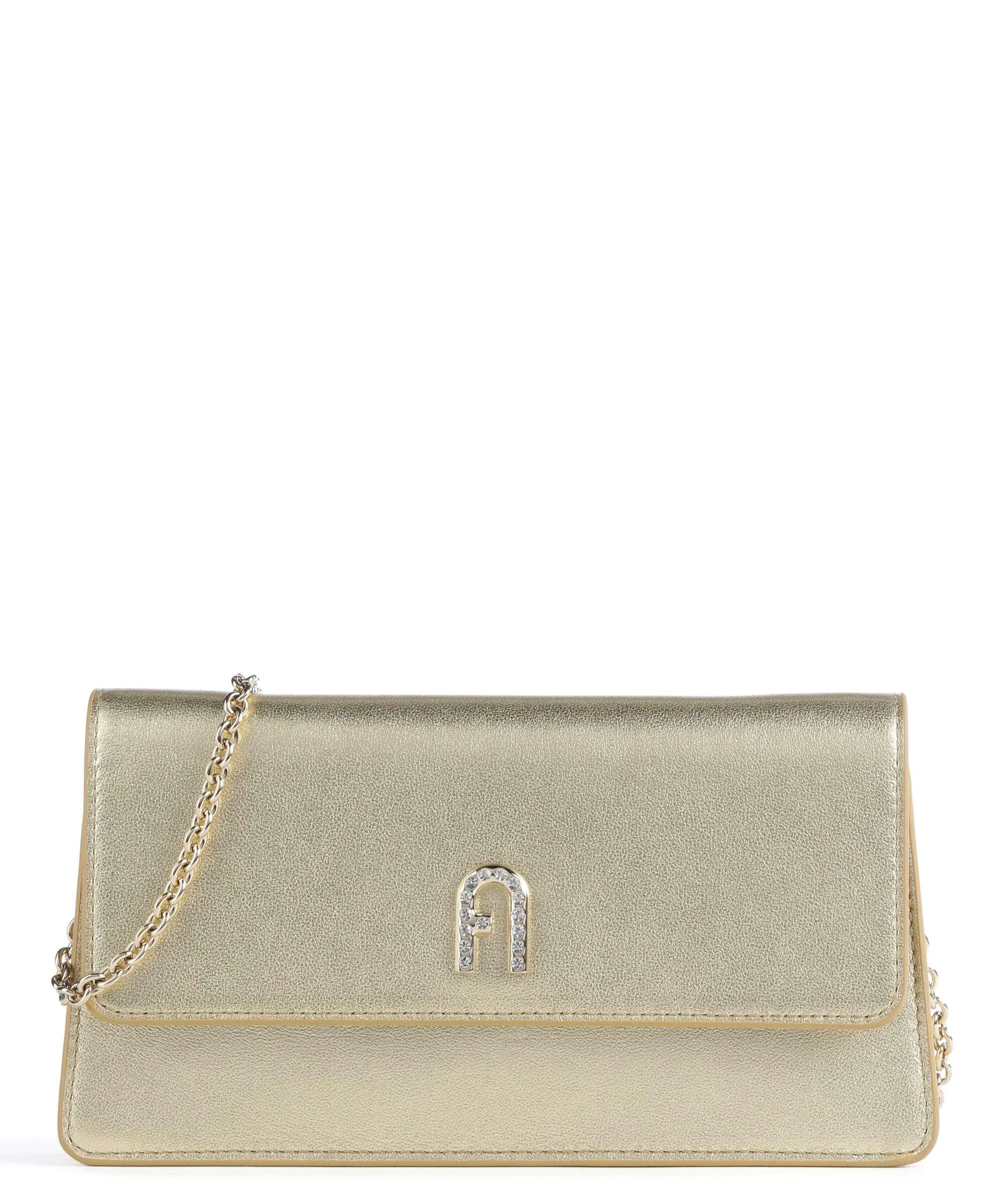  Furla Diamante Mini Borsa a tracolla pelle a grana fine oro  