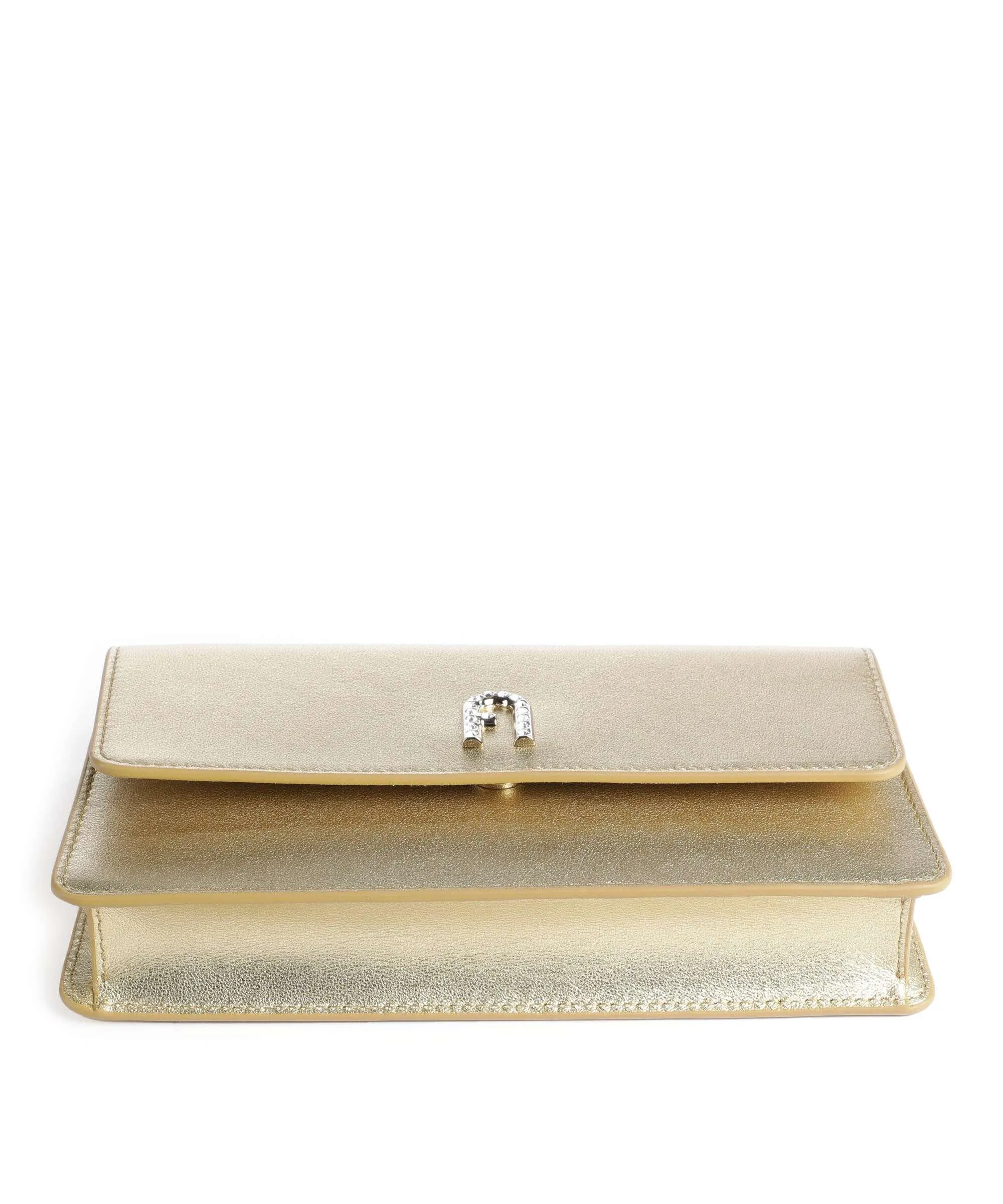  Furla Diamante Mini Borsa a tracolla pelle a grana fine oro  