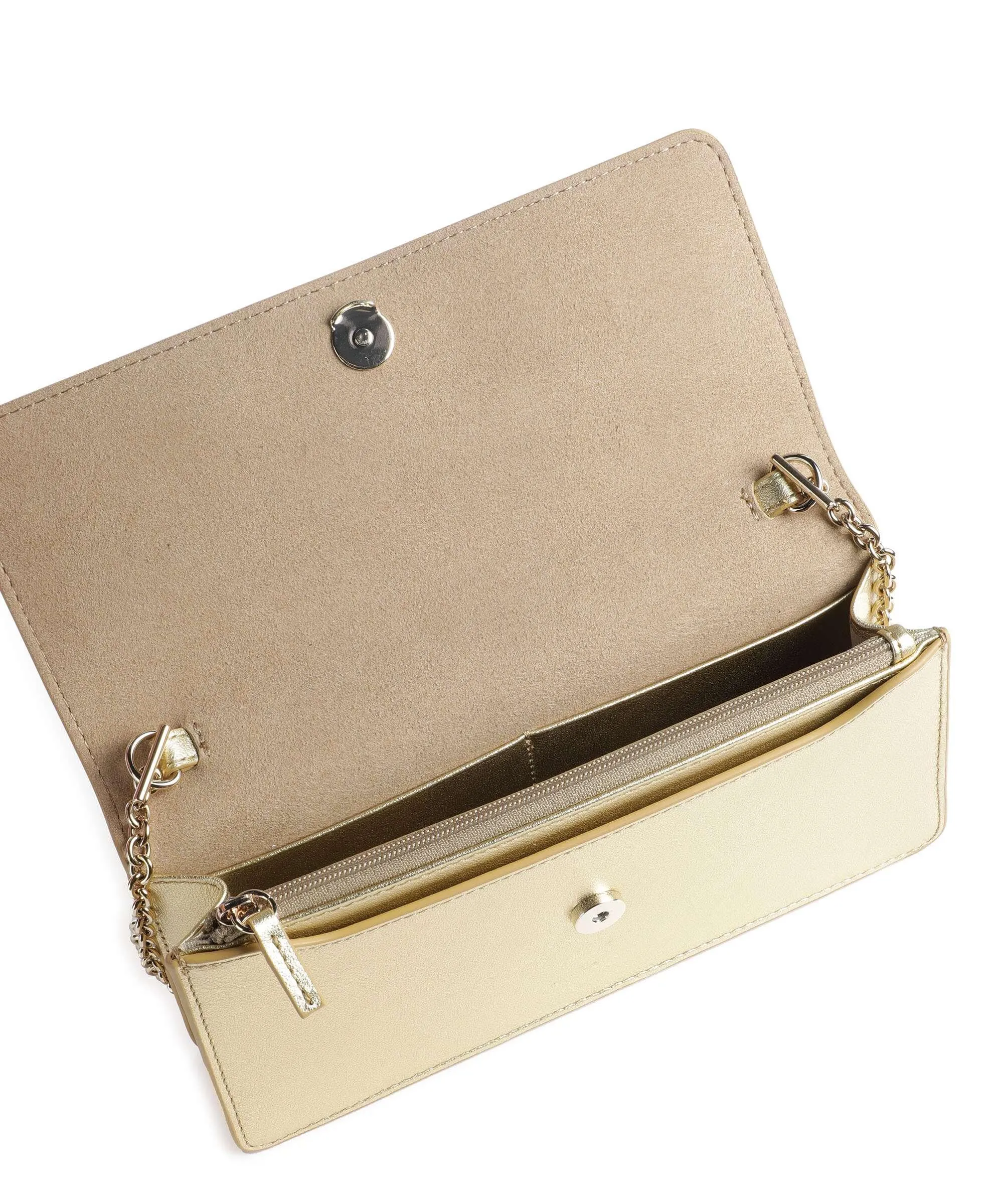  Furla Diamante Mini Borsa a tracolla pelle a grana fine oro  