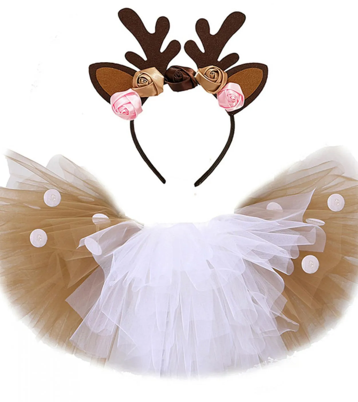 Gonna tutu di cervo di Natale per ragazze Costume da renna per bambini Gonna di cervo per bambina bambina Abiti per bambini di H