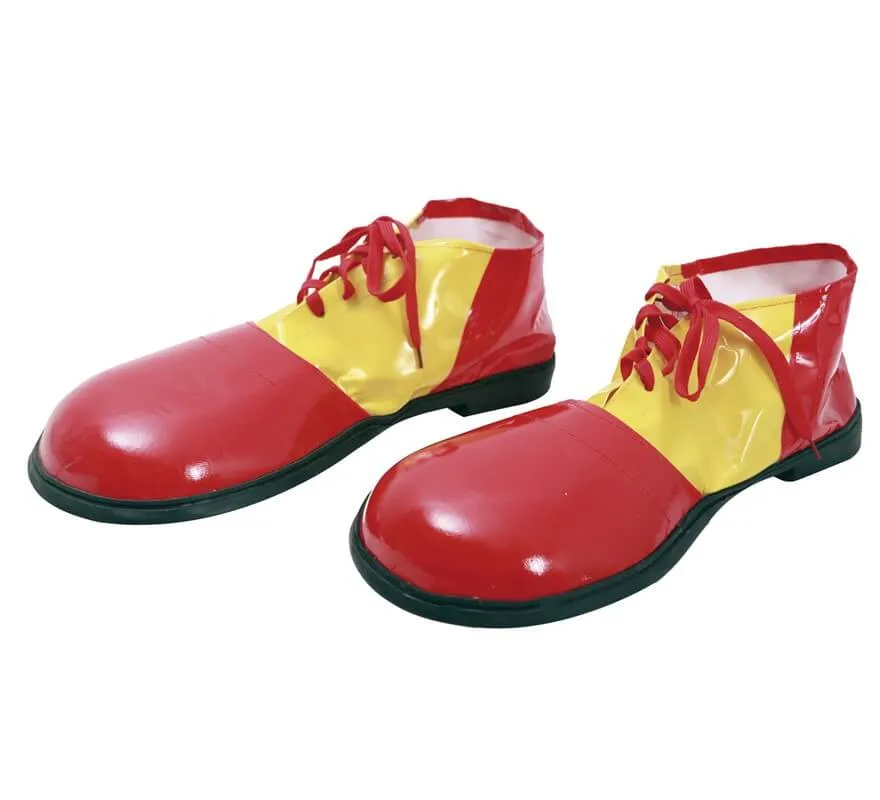 Grandi scarpe da clown rosso di 35 cm