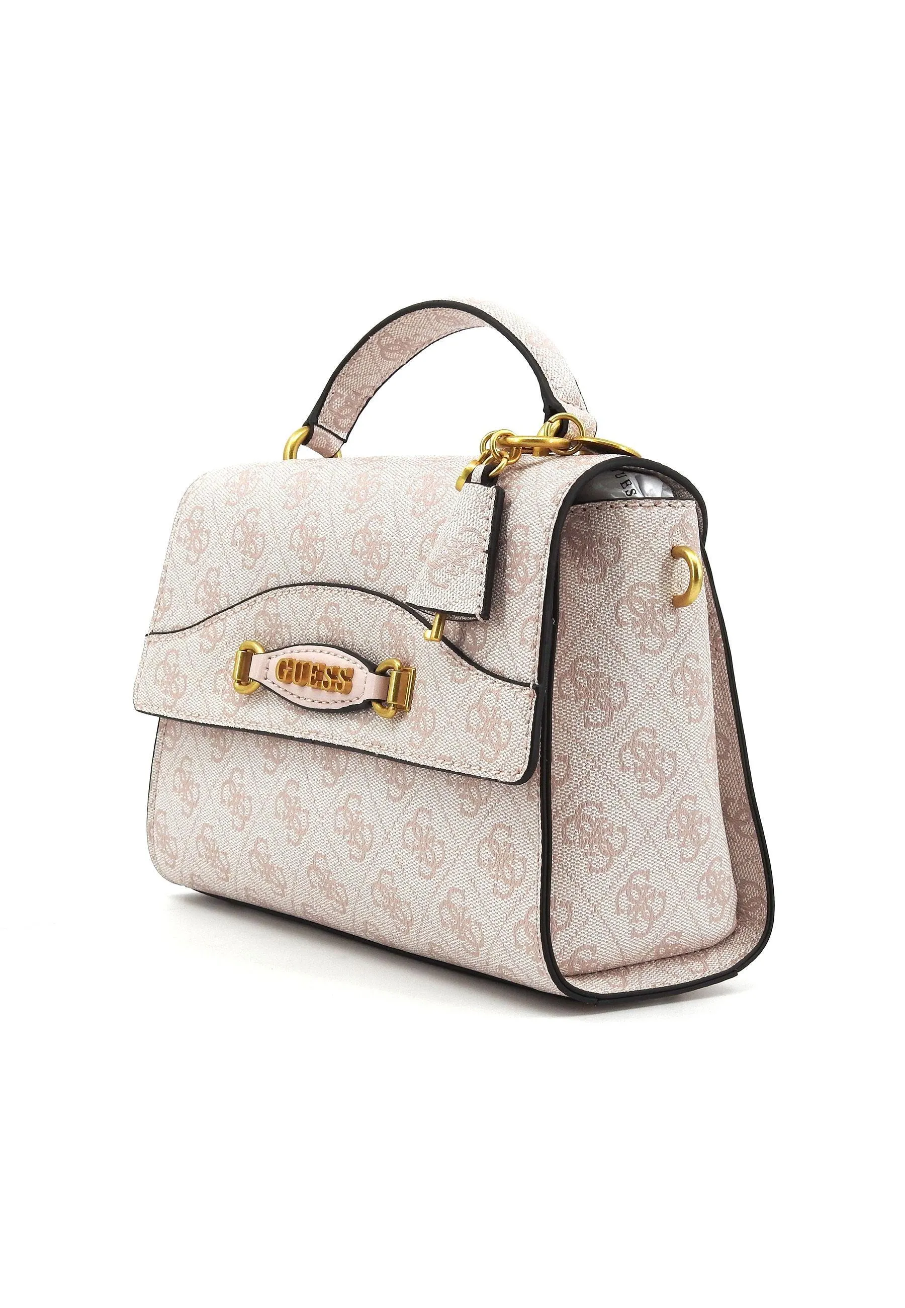 GUESS Emera Logo Borsa Top Handle Donna Blush Logo Rosa BA931620