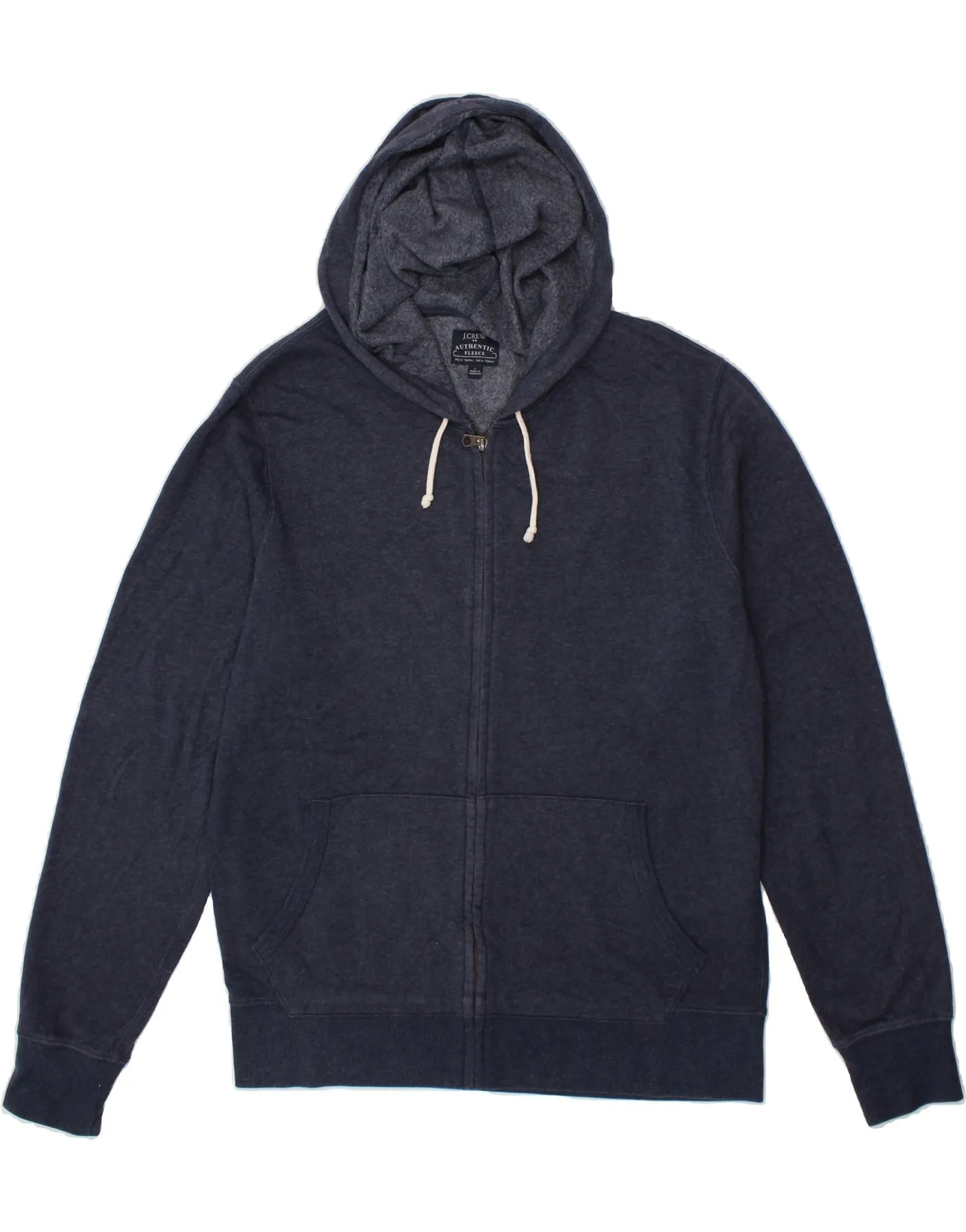 J. CREW Mens Zip Hoodie Sweater Large Navy Blue