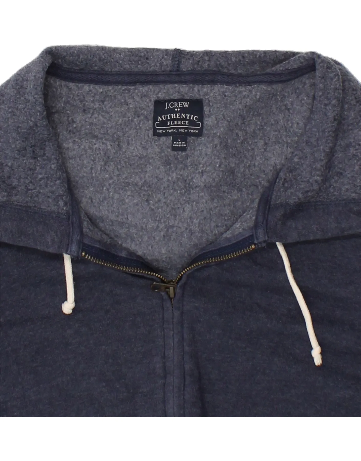 J. CREW Mens Zip Hoodie Sweater Large Navy Blue