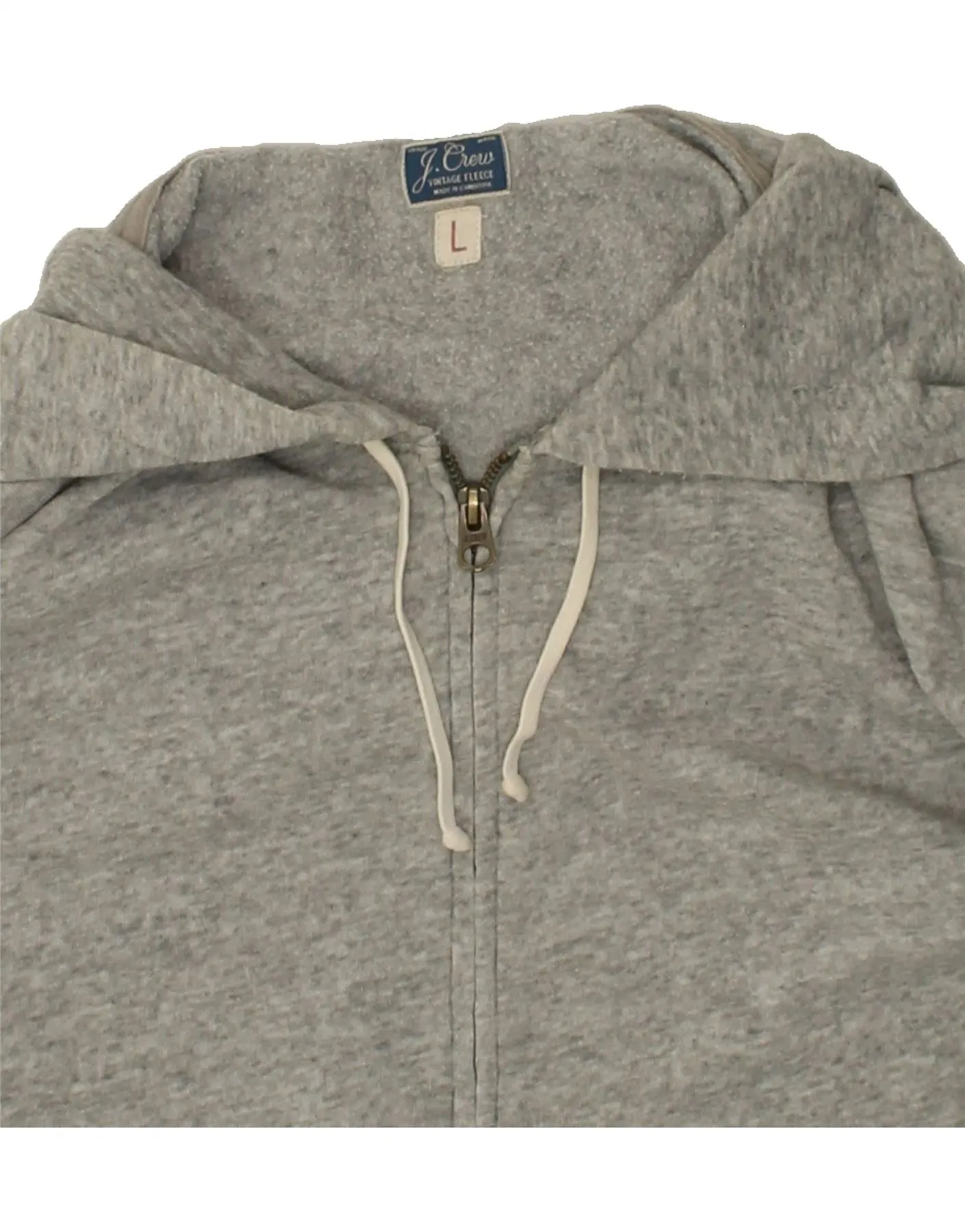 J. CREW Womens Zip Hoodie Sweater UK 16 Large Grey Flecked