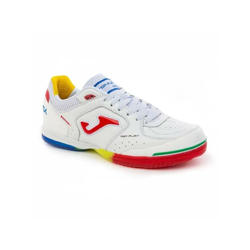 JOMA TOP FLEX INDOOR SCARPA CALCIO A 5 - TOPW.2016.IN - BIANCO/ROSSO/GIALLO/BLU