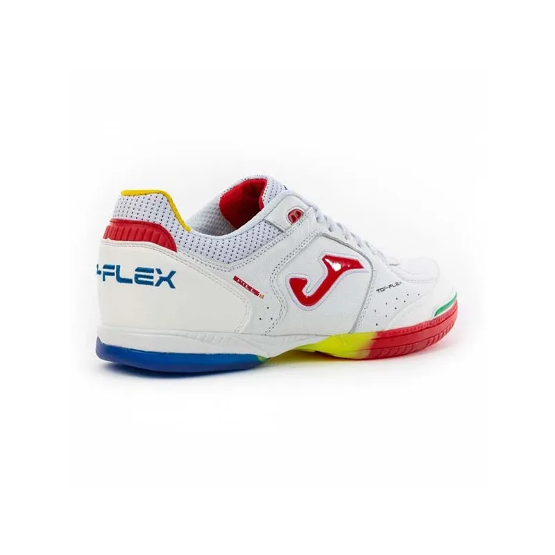JOMA TOP FLEX INDOOR SCARPA CALCIO A 5 - TOPW.2016.IN - BIANCO/ROSSO/GIALLO/BLU