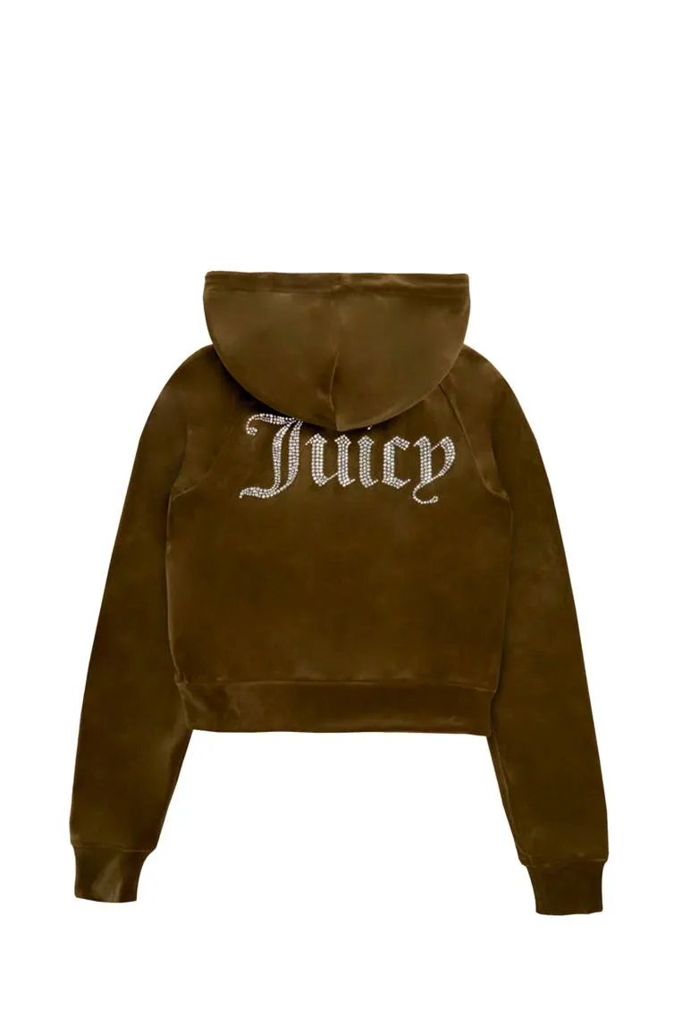 JUICY COUTURE MADISON HOODIE VIJH70194WPFJA8 DRK OLIVE