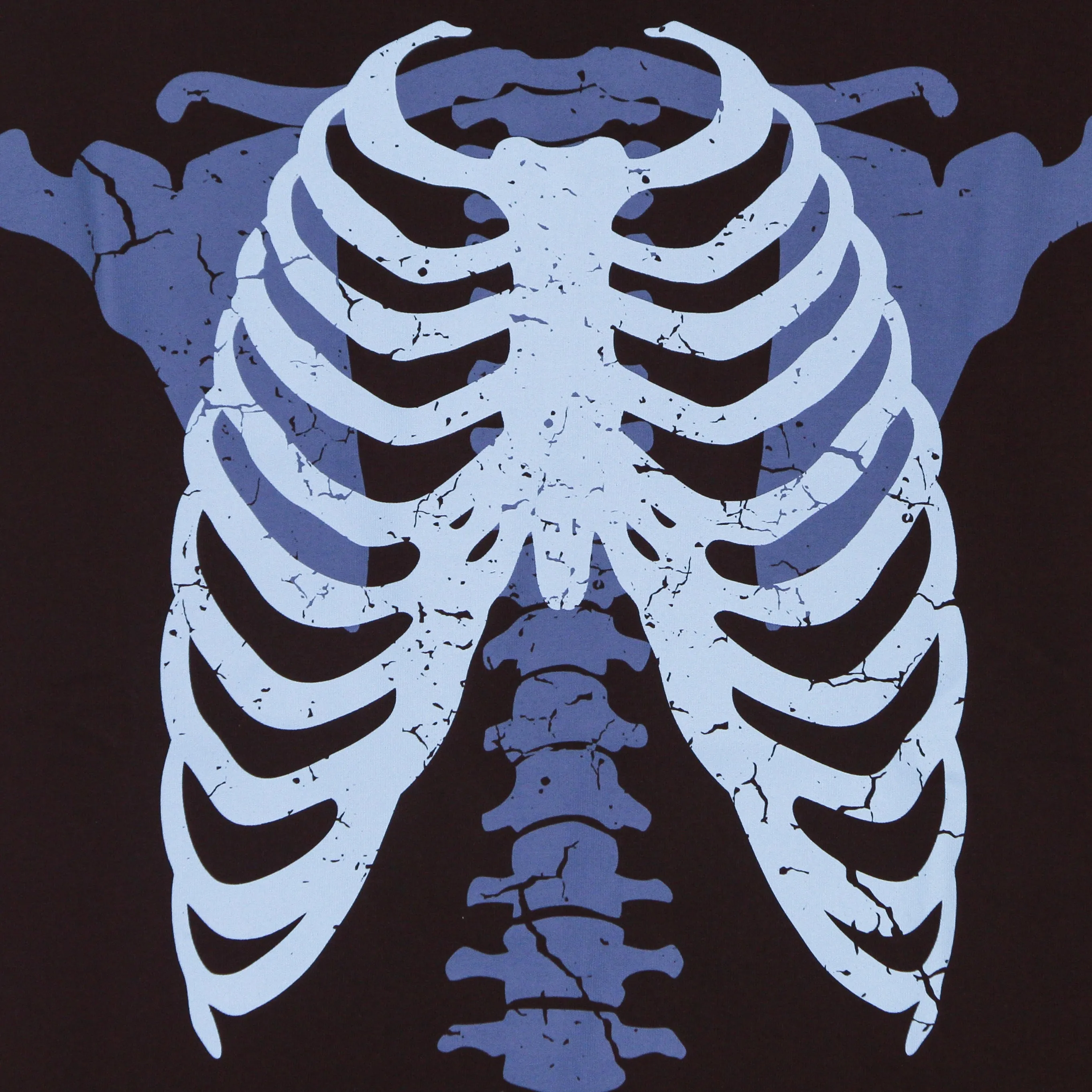 Maglietta Uomo Skeleton Print Tee Black/blue