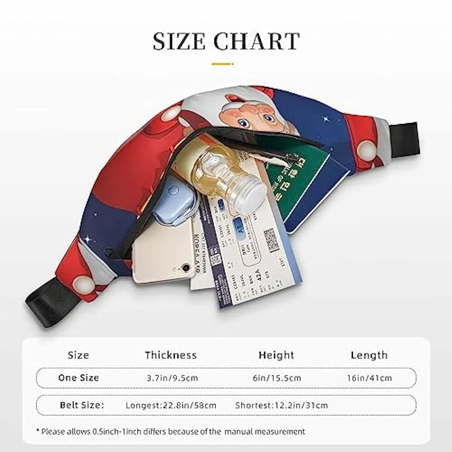 Marsupio unisex con Babbo Natale, impermeabile, leggero, per viaggi, sport, escursionismo, Come nella foto, Taglia unica, Zaino 