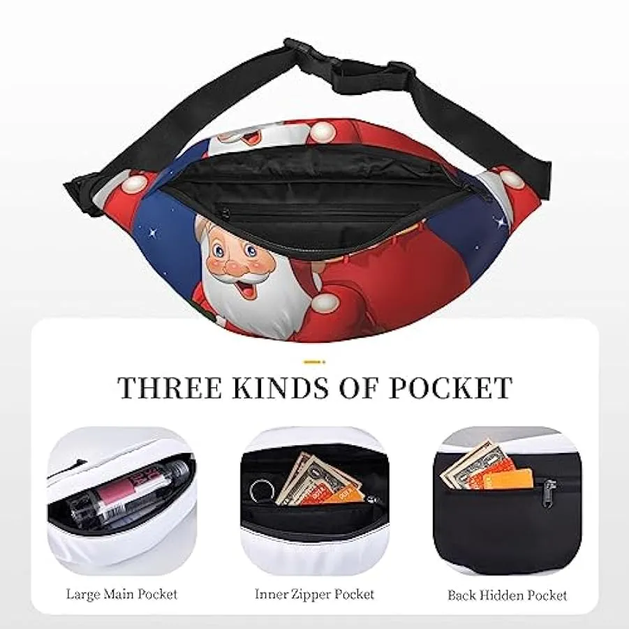 Marsupio unisex con Babbo Natale, impermeabile, leggero, per viaggi, sport, escursionismo, Come nella foto, Taglia unica, Zaino 