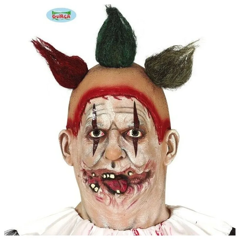 MASCHERA CLOWN HEADMASK LATTICE CON CAPELLI PER TRAVESTIMENTI HALLOWEEN CARNEVALE SCENE E SPETTACOLI HORROR PAGLIACCIO