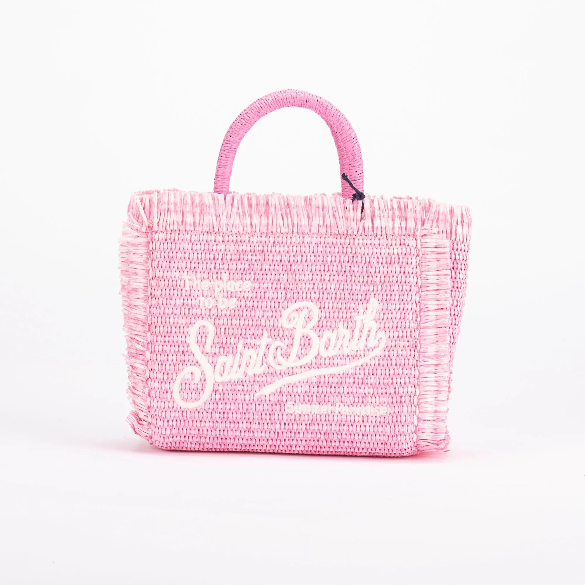 Mc2 Saint Barth borsa vanity mini raffia rosa