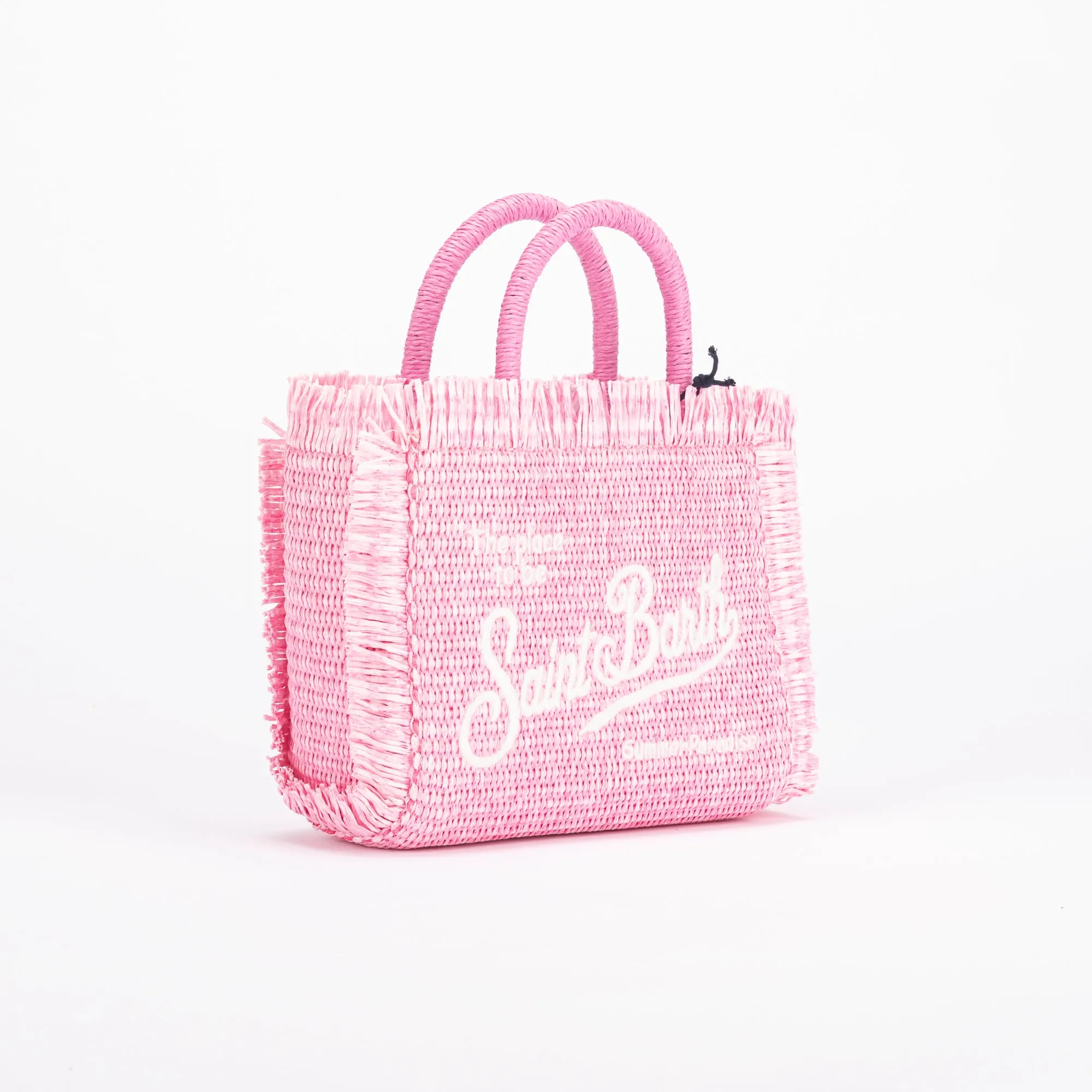 Mc2 Saint Barth borsa vanity mini raffia rosa