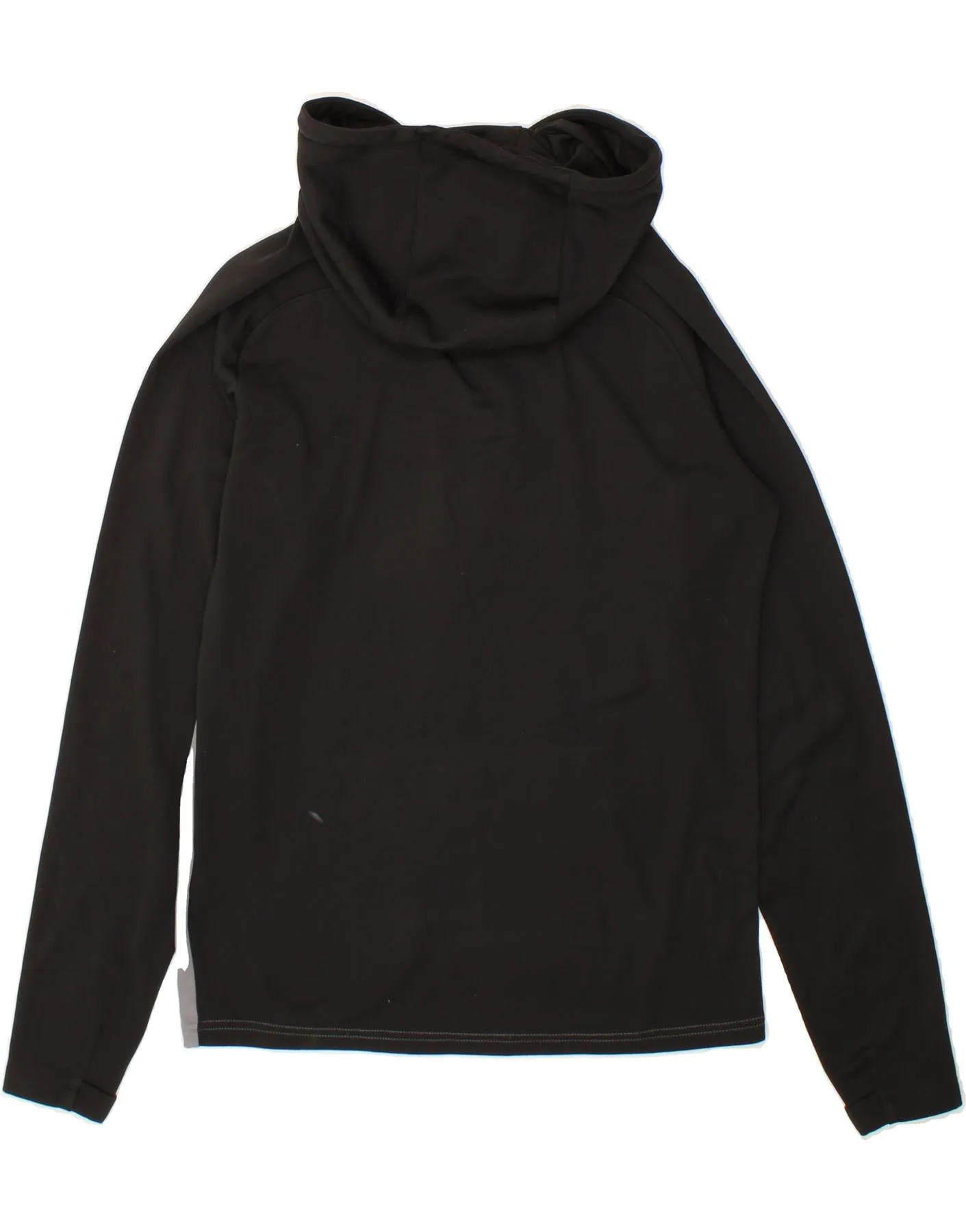 NIKE Mens Dri Fit Zip Neck Hoodie Jumper XS Grey Colourblock Polyester