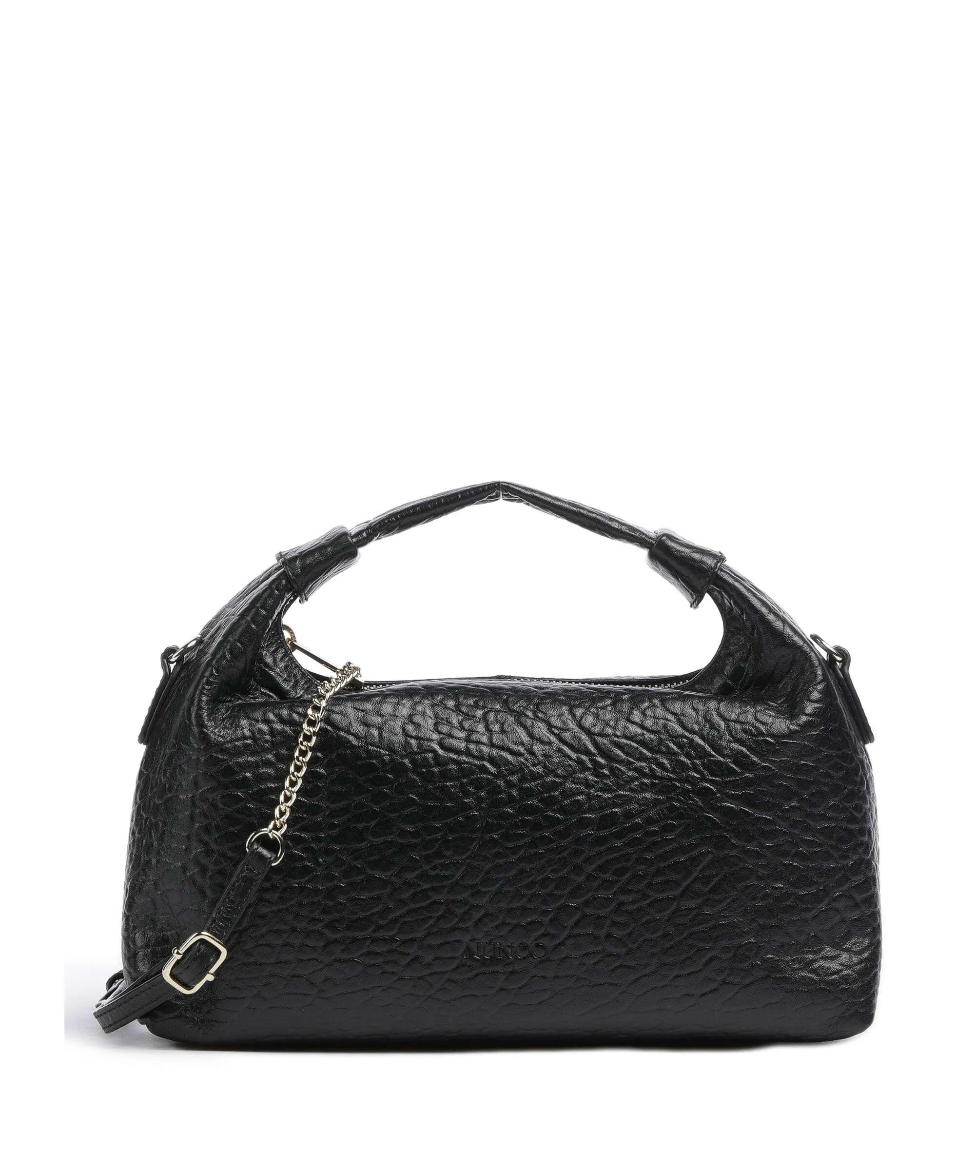  Núnoo New Zealand Dandy Borsa hobo pelle in rilievo nero  