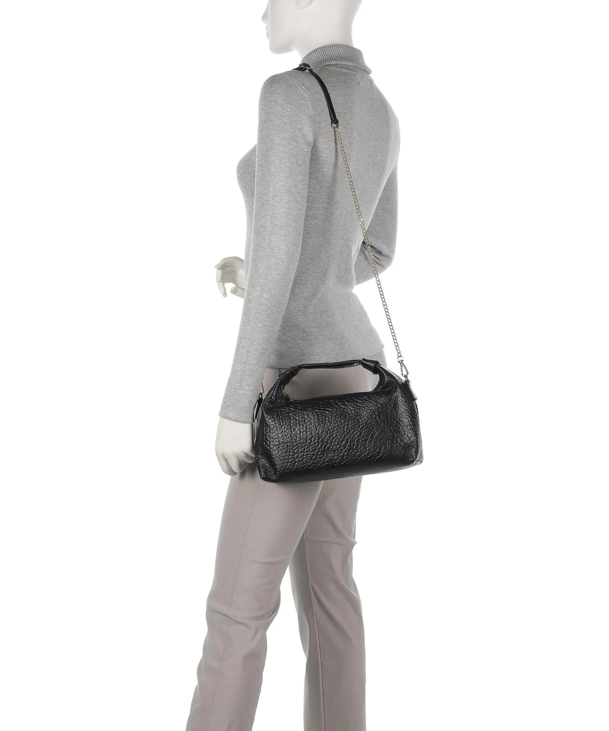  Núnoo New Zealand Dandy Borsa hobo pelle in rilievo nero  