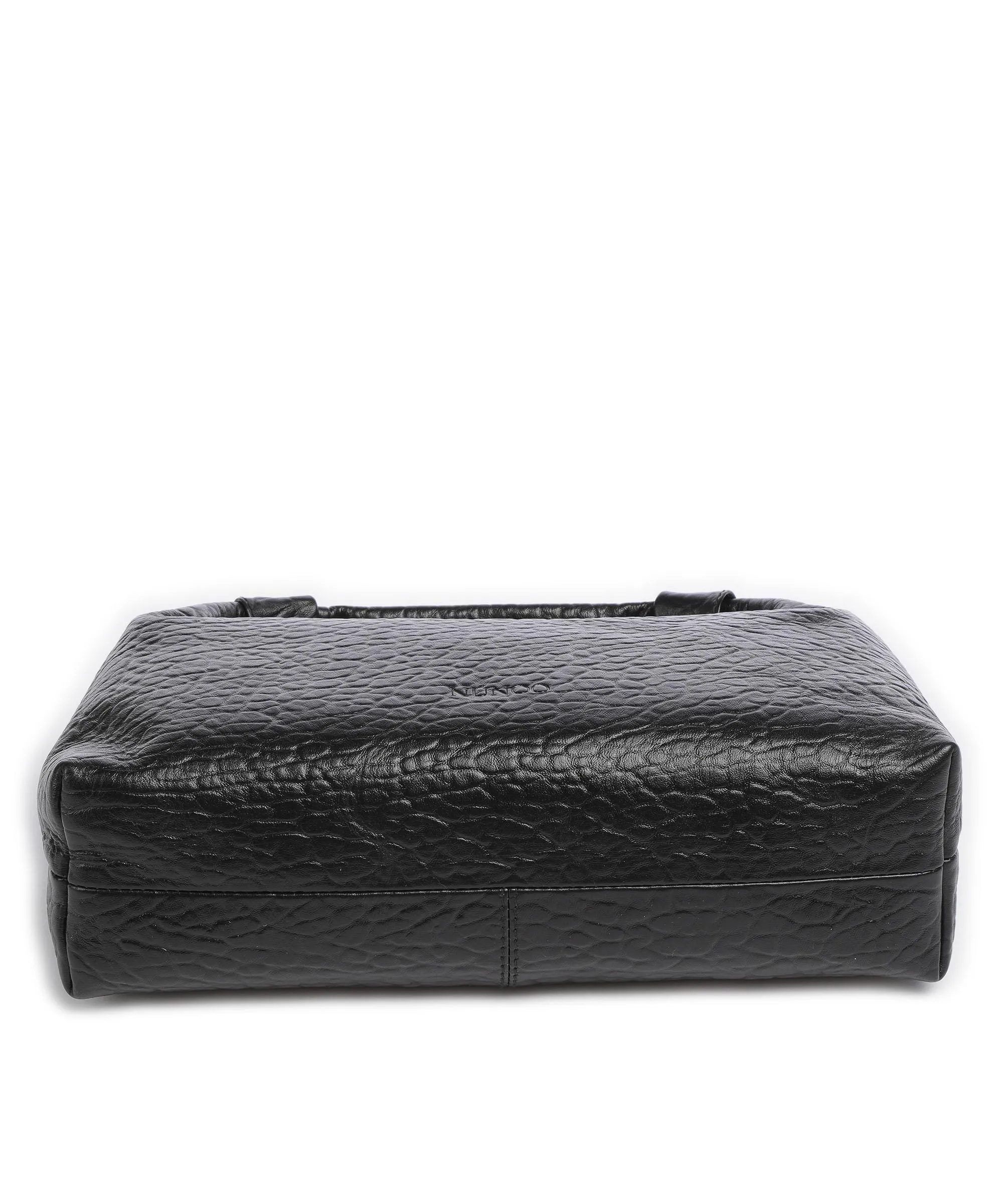  Núnoo New Zealand Dandy Borsa hobo pelle in rilievo nero  