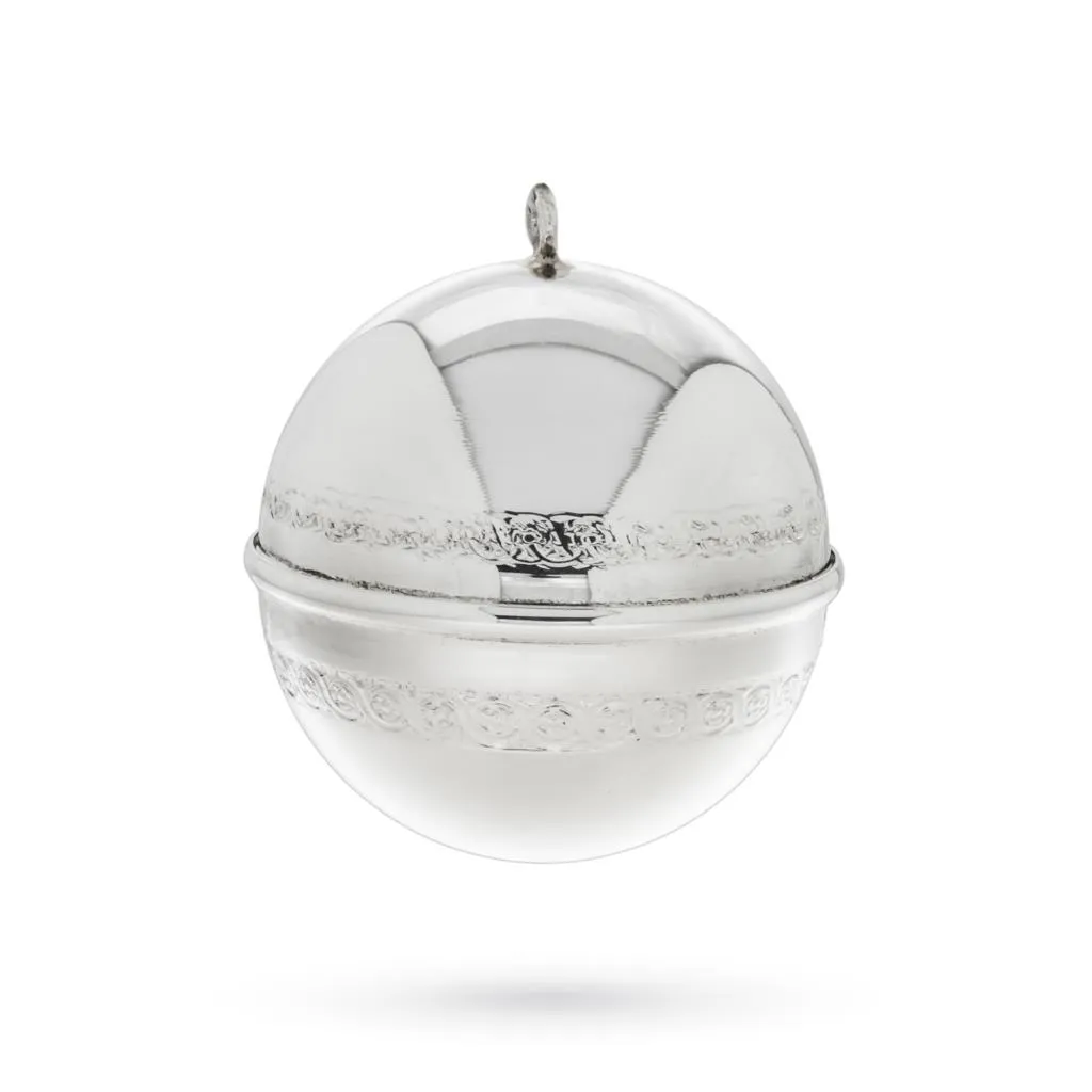 Pallina per albero di Natale in argento diametro 6cm