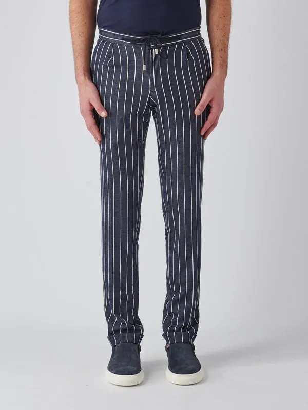 Pantalone uomo L.B.M. 1911 Sport in misto viscosa e cotone Navy