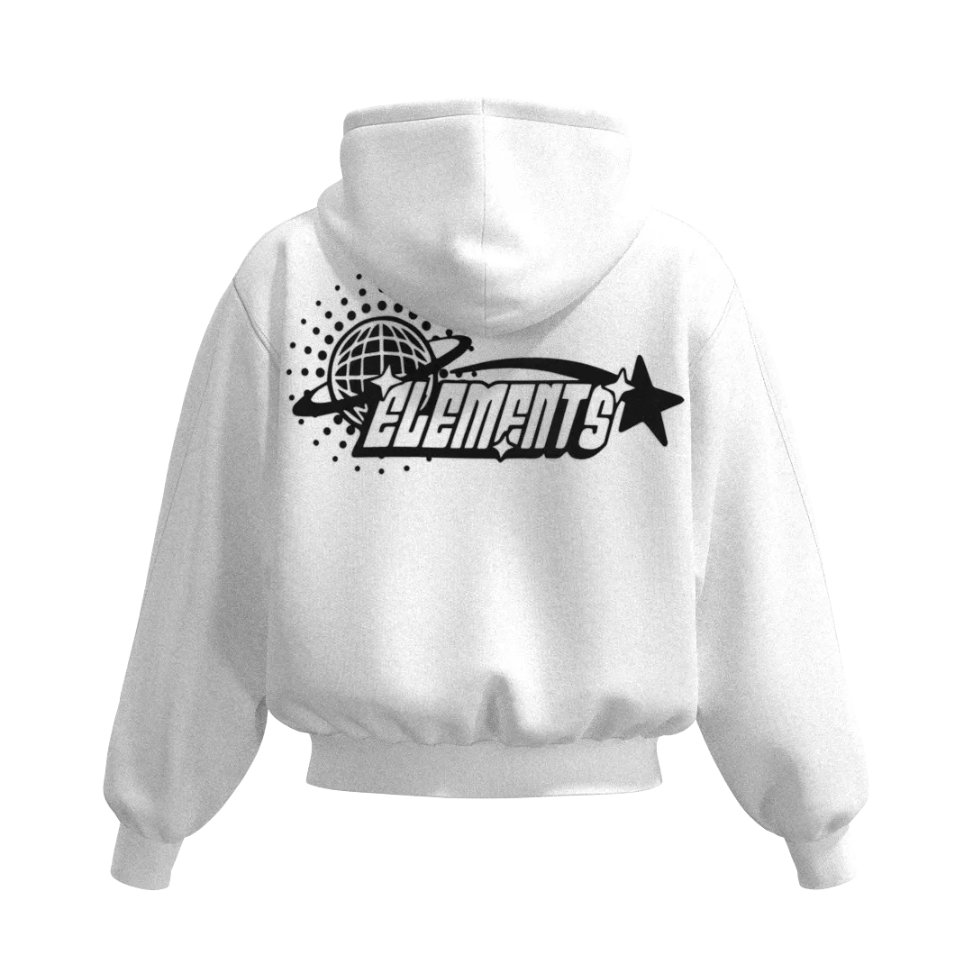 PERFECT HOODIE POLICOT WORLD LINE  WHITE/BLACK