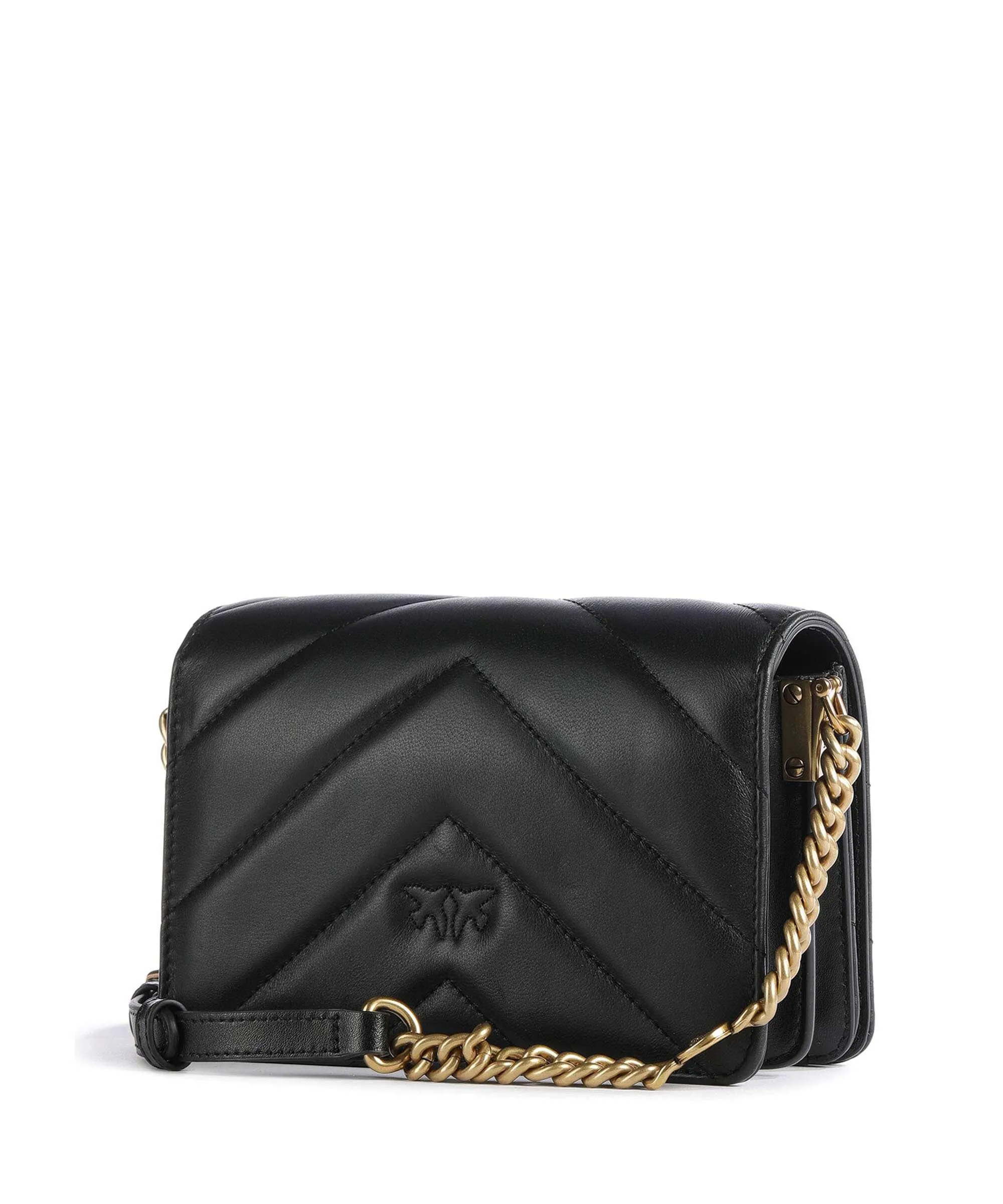  Pinko Love Click Mini Borsa a tracolla pelle di pecora nero  