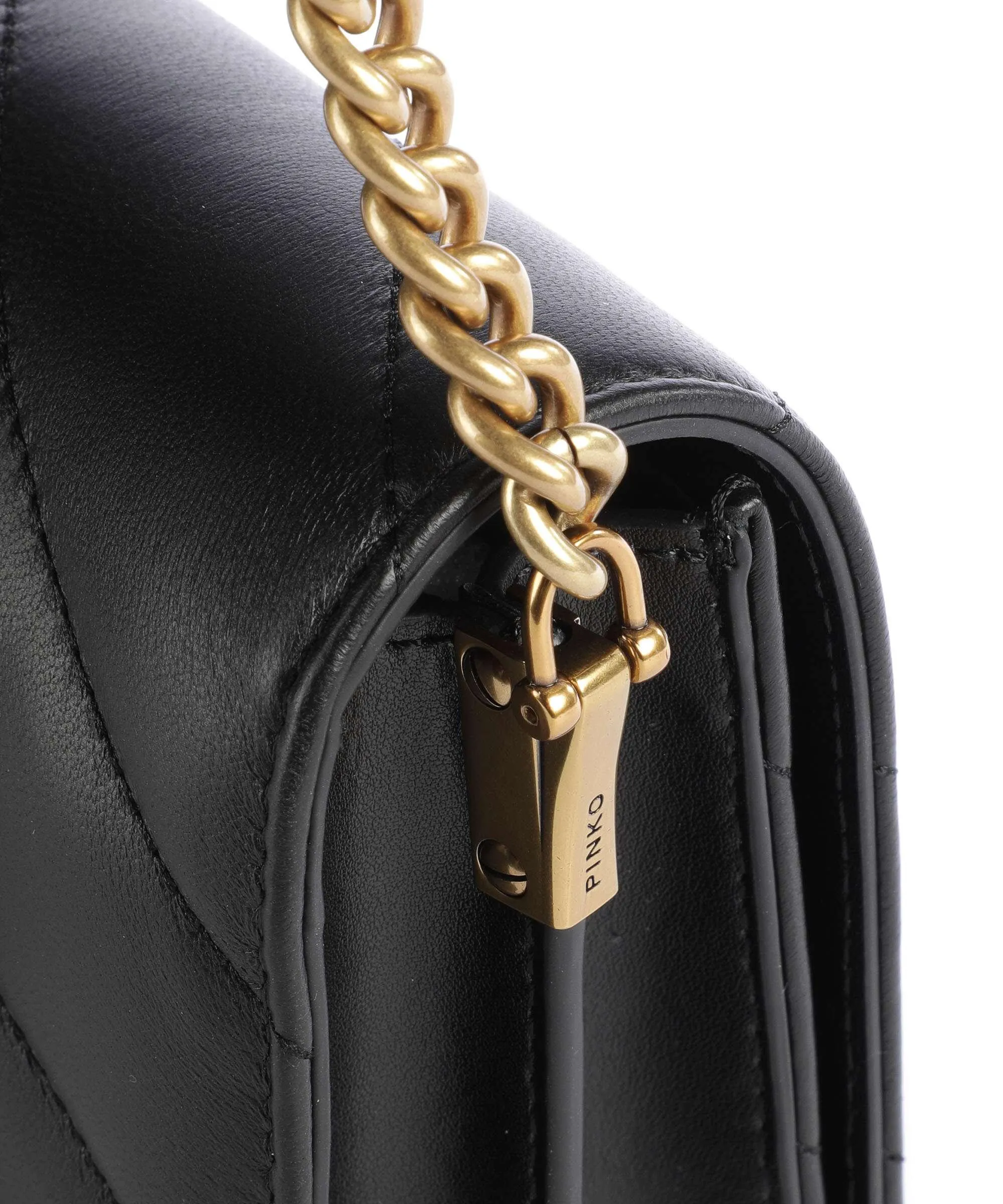  Pinko Love Click Mini Borsa a tracolla pelle di pecora nero  