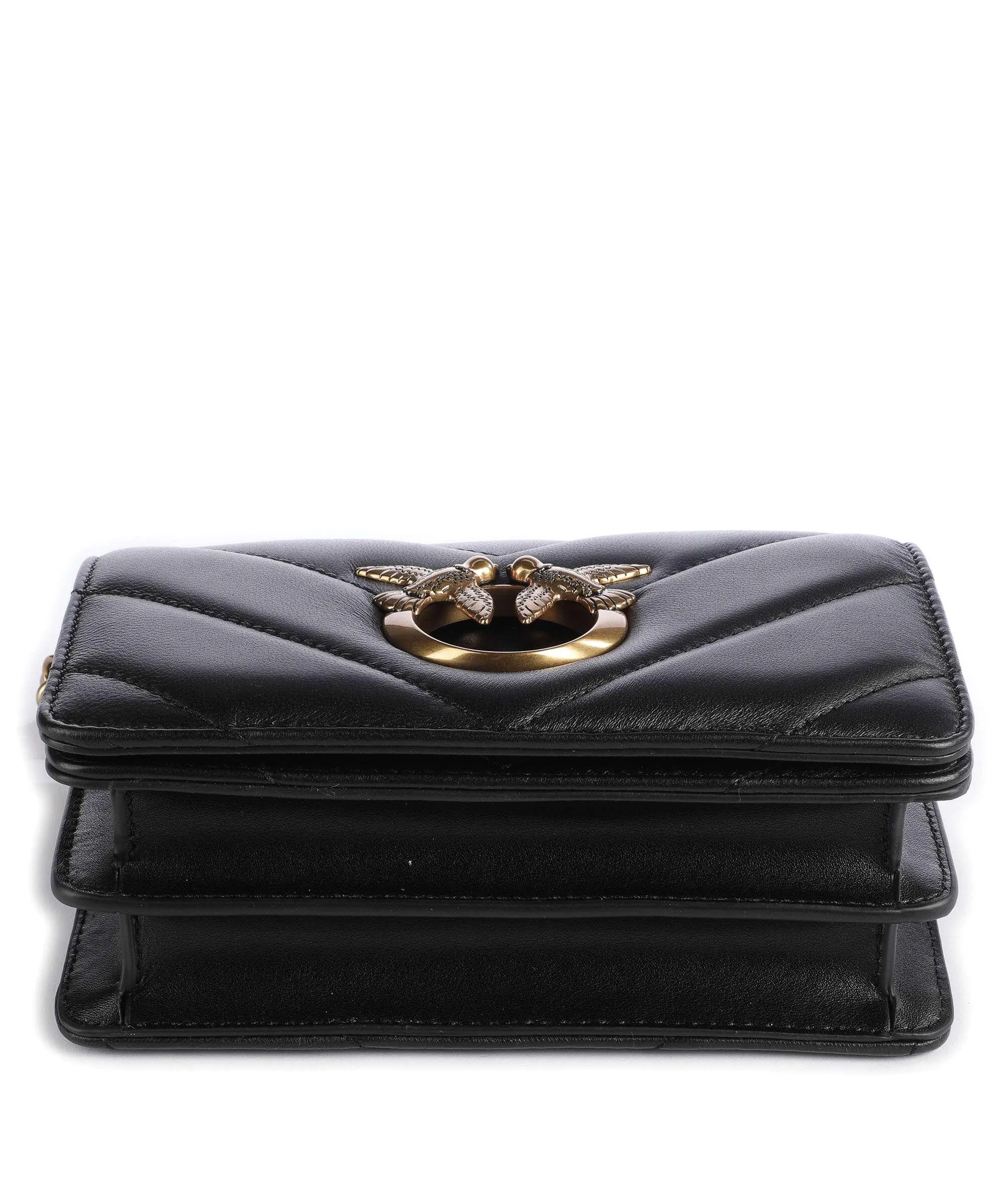  Pinko Love Click Mini Borsa a tracolla pelle di pecora nero  