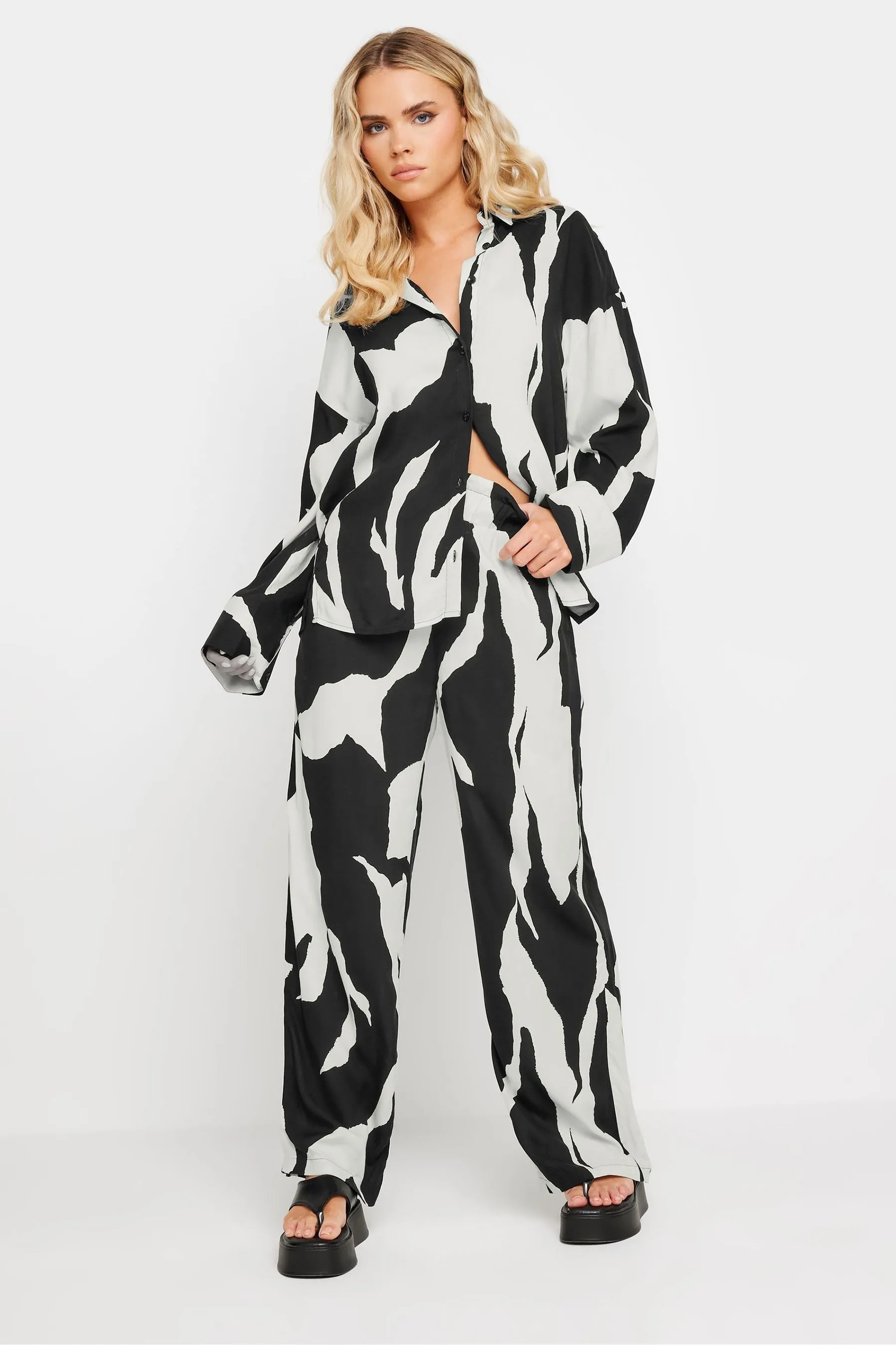 PixieGirl Petite Mono - Abstract Stampa - Pantaloni a fondo ampio