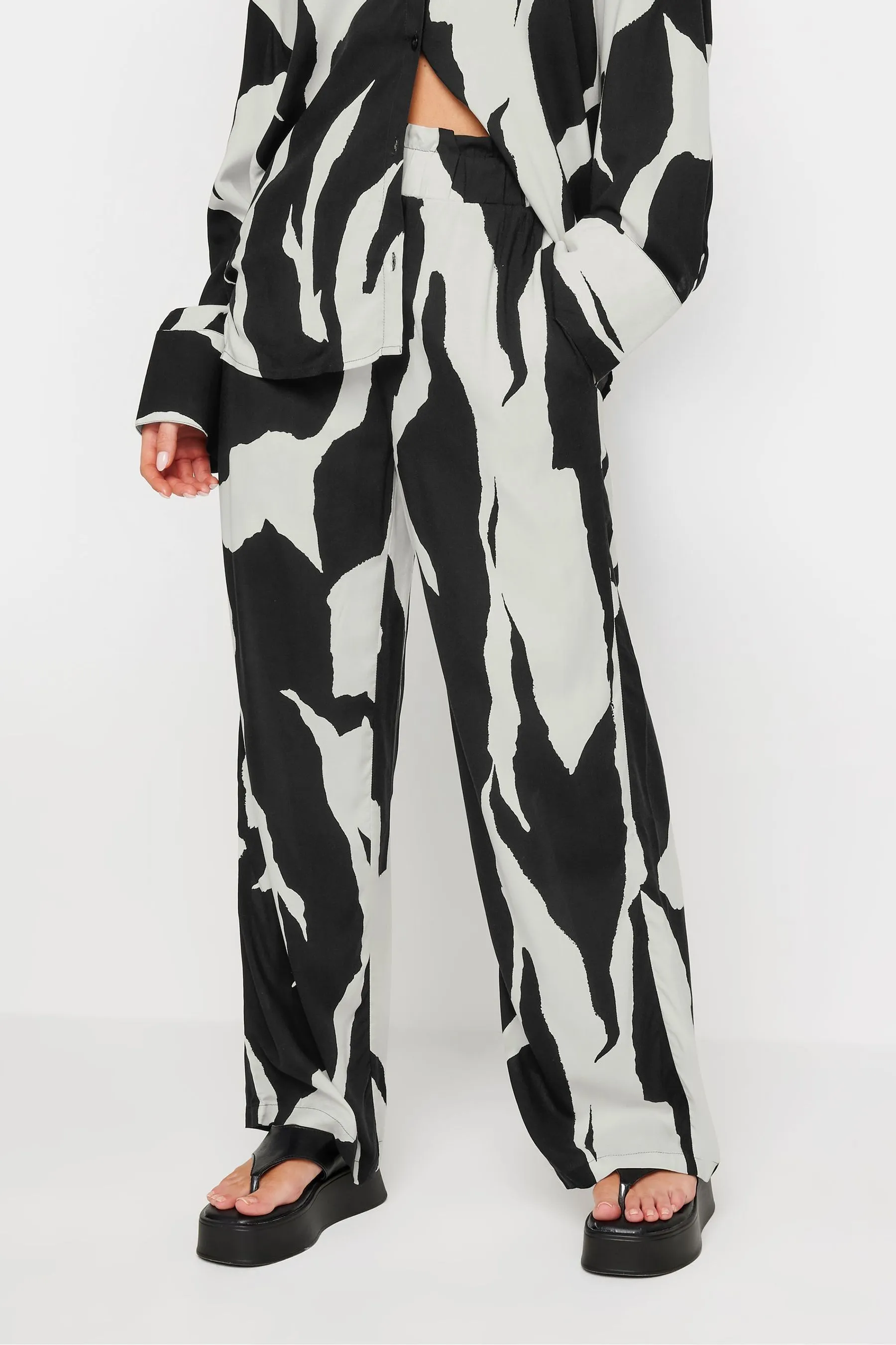 PixieGirl Petite Mono - Abstract Stampa - Pantaloni a fondo ampio