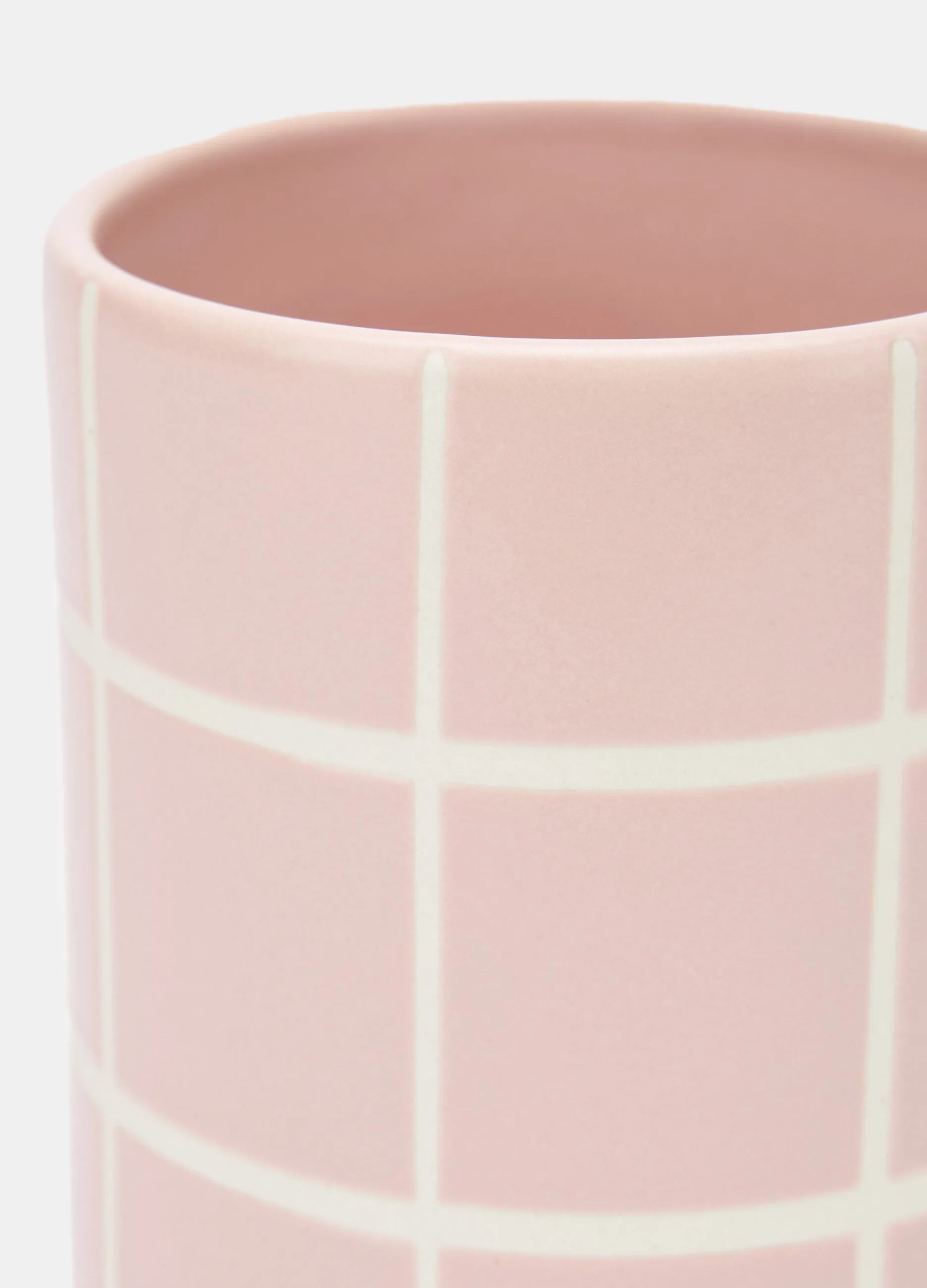 Porta spazzolino in ceramica a quadri
