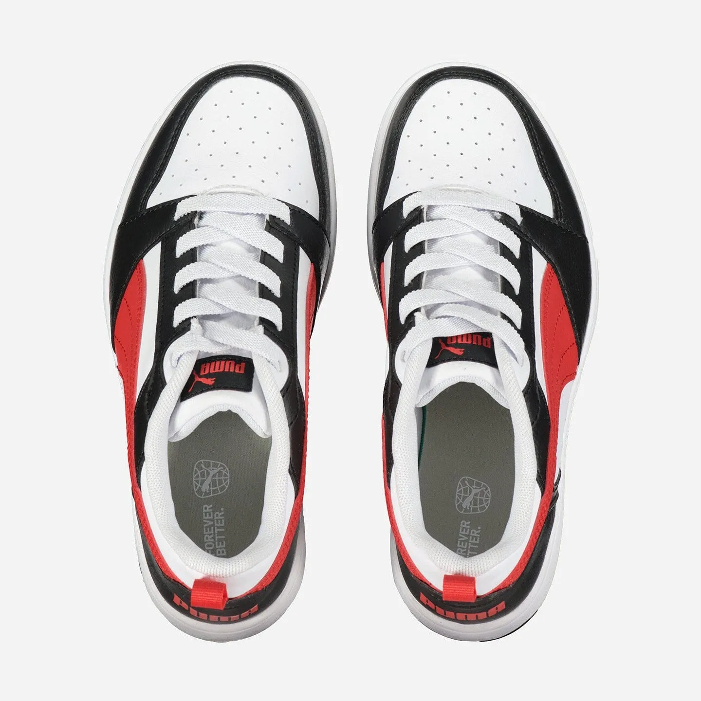 Puma Rebound v6 boys' sneakers shoe 396742-04 white-red-black