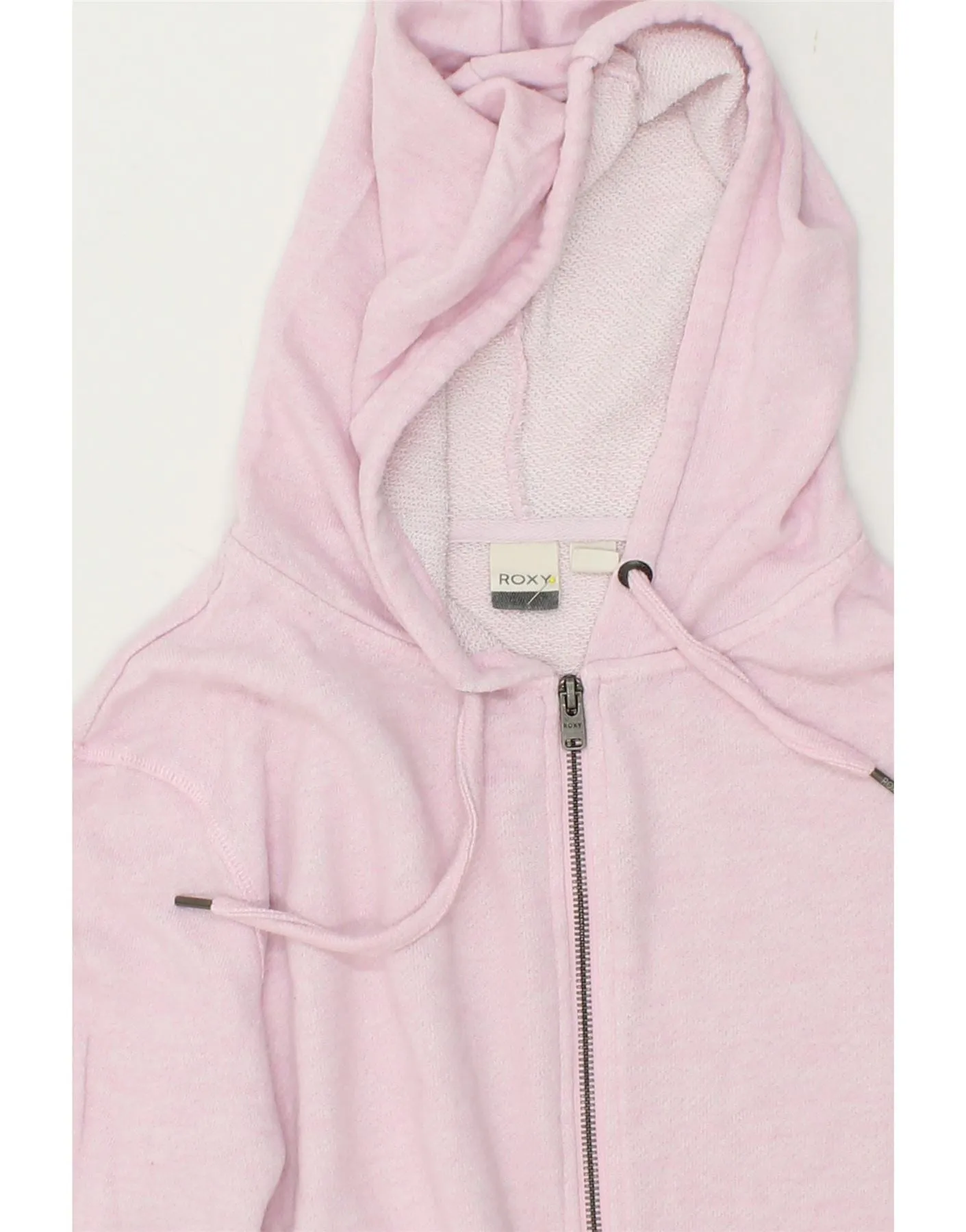 ROXY Womens Zip Hoodie Sweater UK 16 Large Pink Cotton
