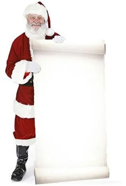 Sagoma in cartone Babbo Natale con lista dei desideri 1,8 m