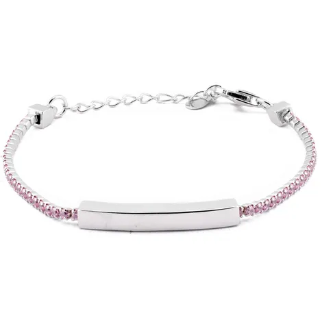 SARNIORO Bracciale tennis bimba con piastrina centrale