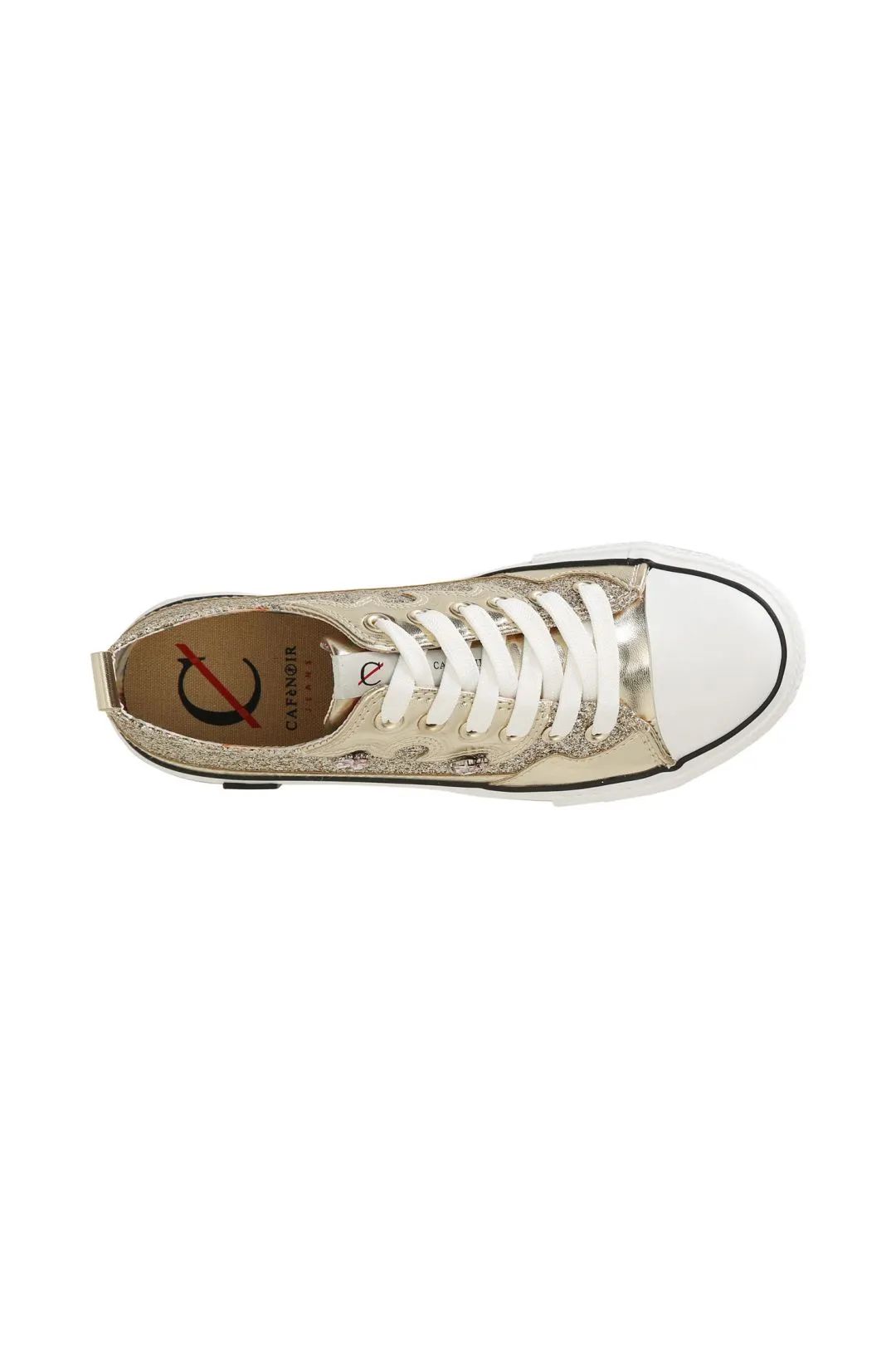 sneakers in glitter e strass platino