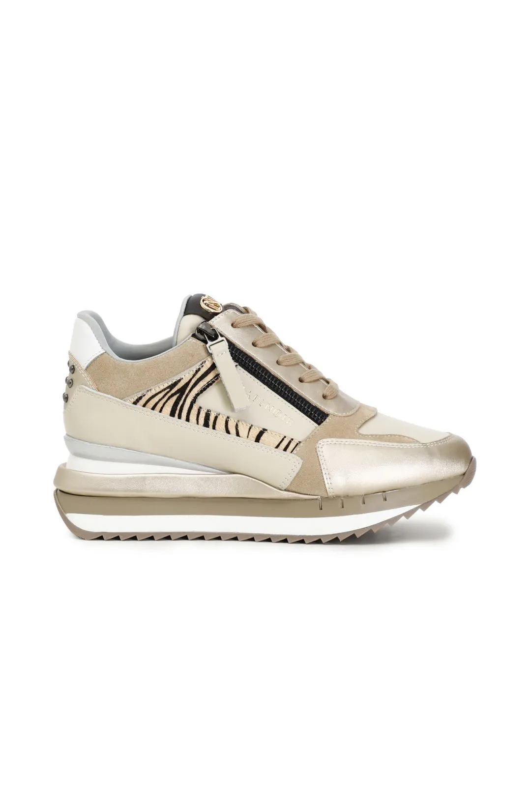 sneakers in pelle con cerniera laterale