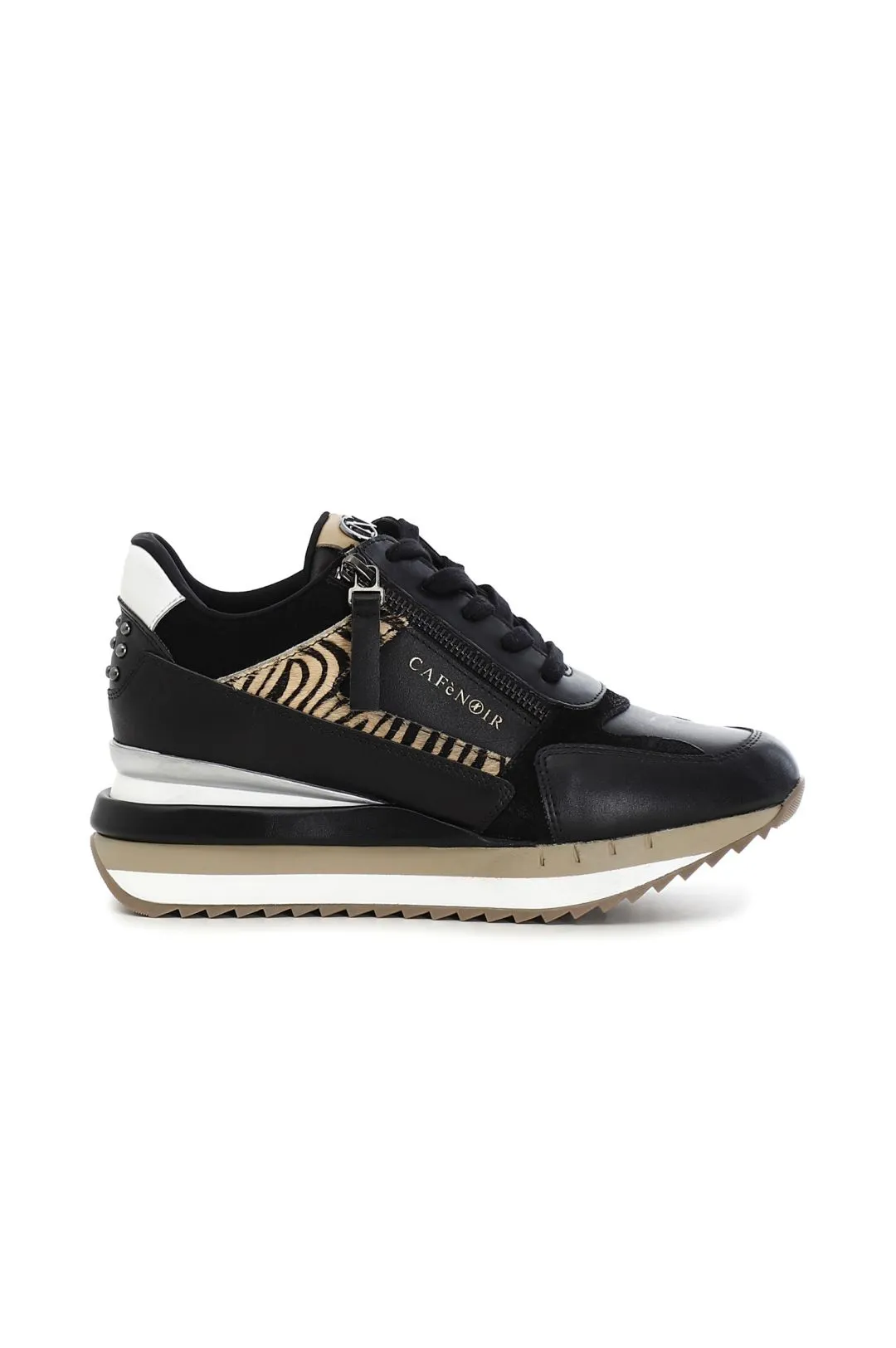 sneakers in pelle con cerniera laterale