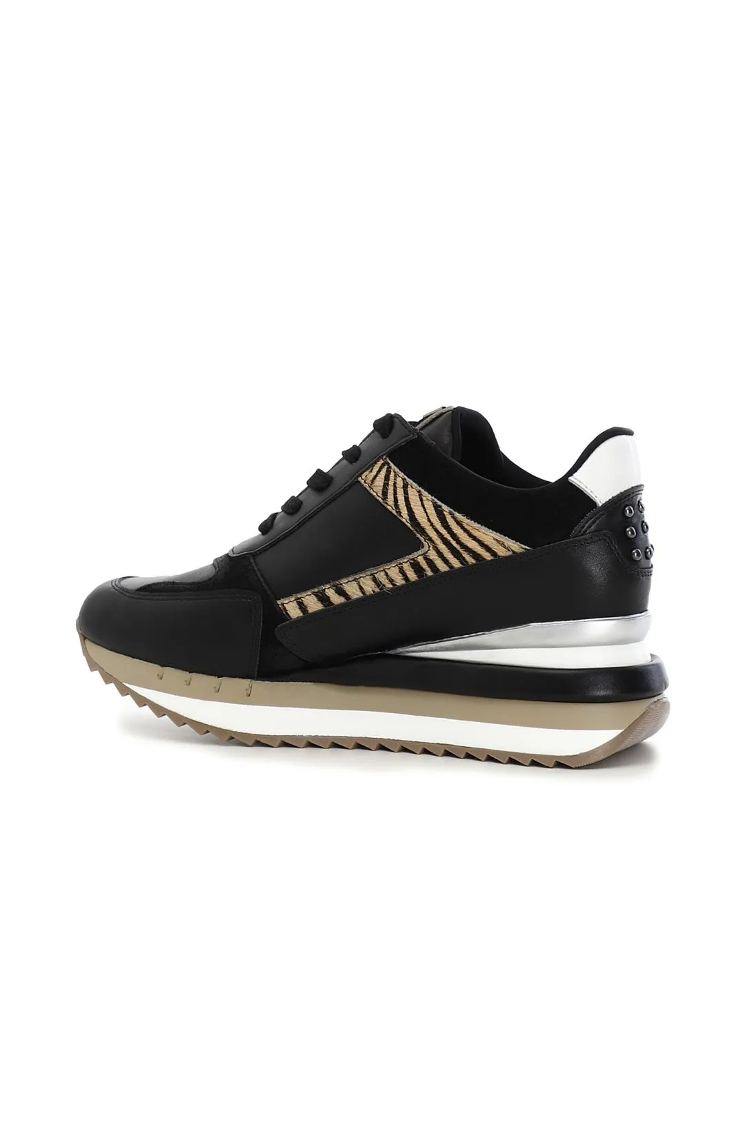sneakers in pelle con cerniera laterale