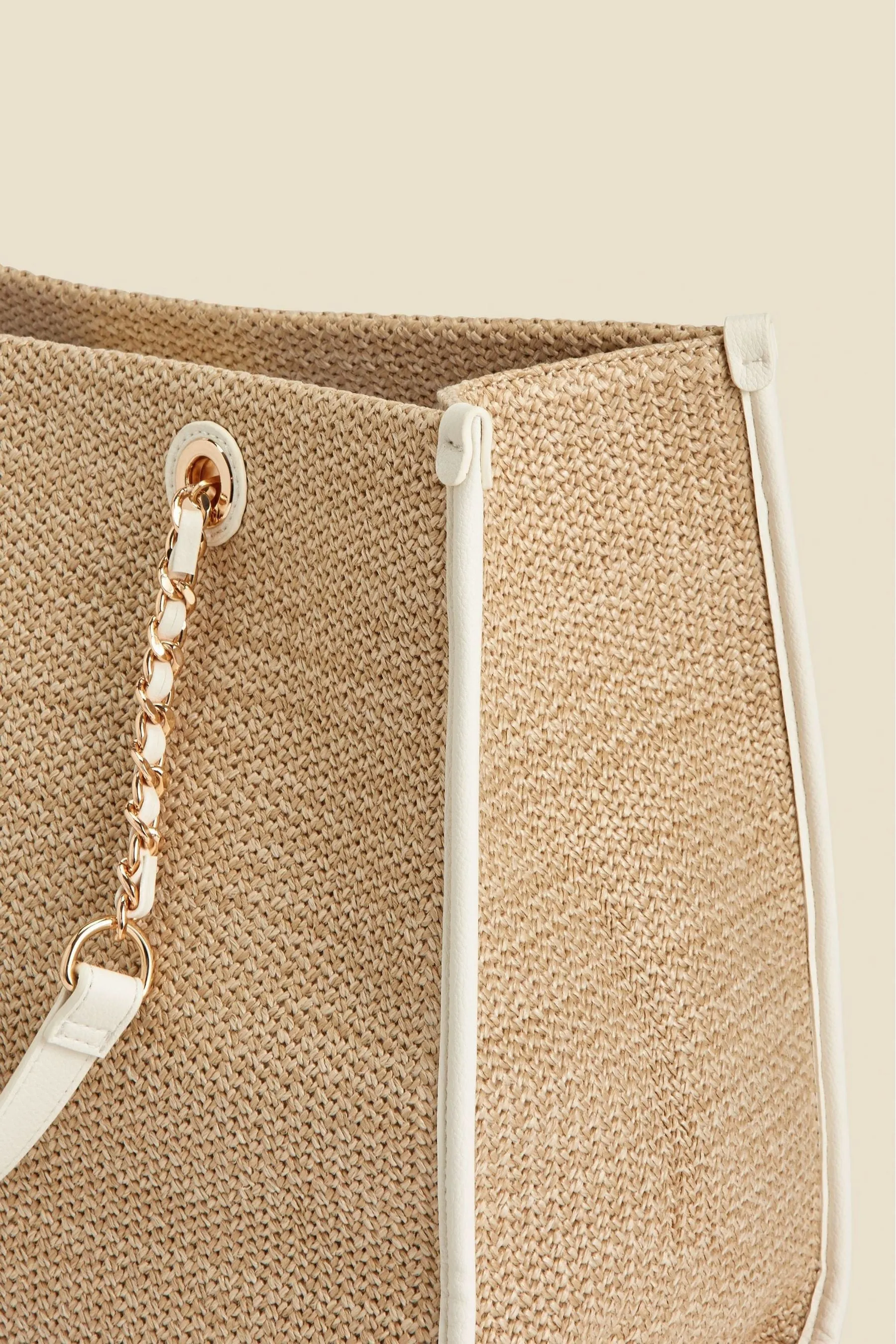 Sosandar - Borsa tote in rafia con nappine