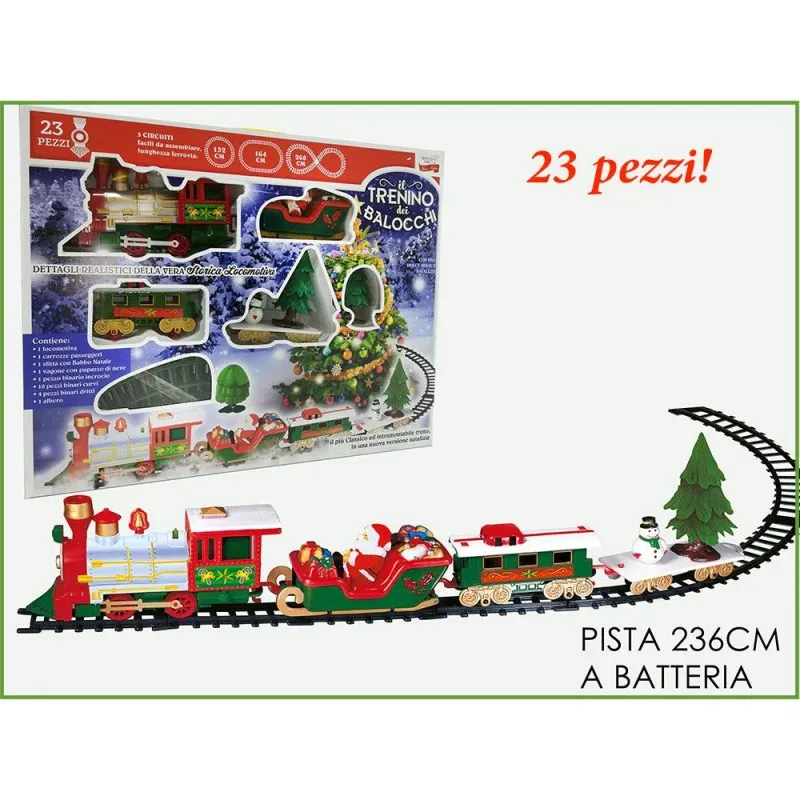Trenino natalizio albero Natale treno con suoni e luce pista