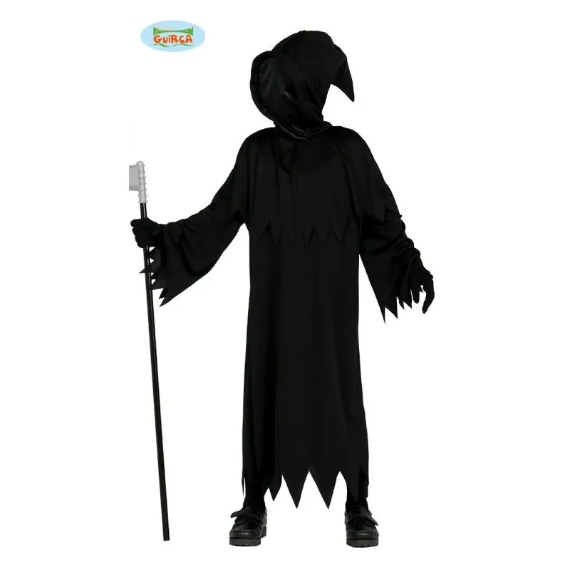 VESTITO DELLA MORTE CAVALIERE NERO 10/12 ANNI TUNICA PER TRAVESTIMENTI DI HALLOWEEN/CARNEVALE E SCENE HORROR NO MASCHERA